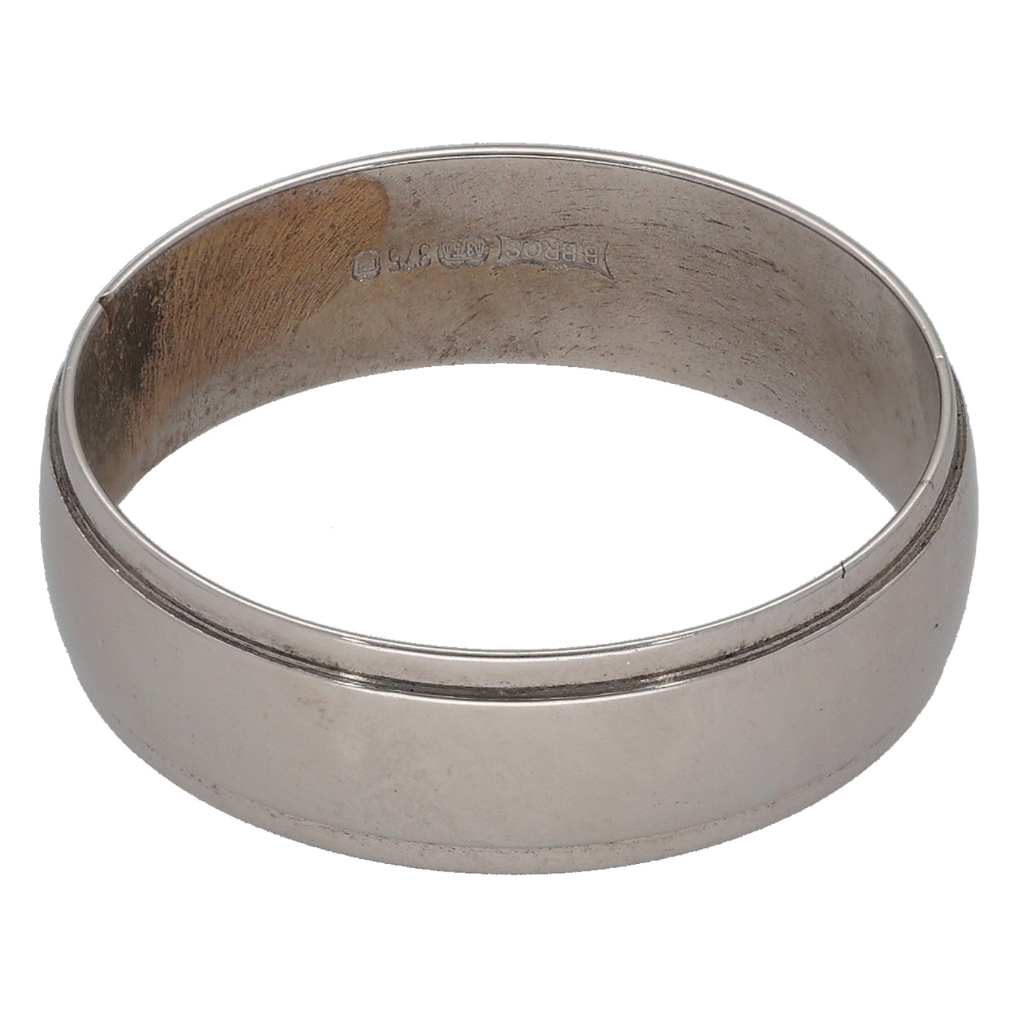 9ct White Gold Plain Wedding Ring Size R