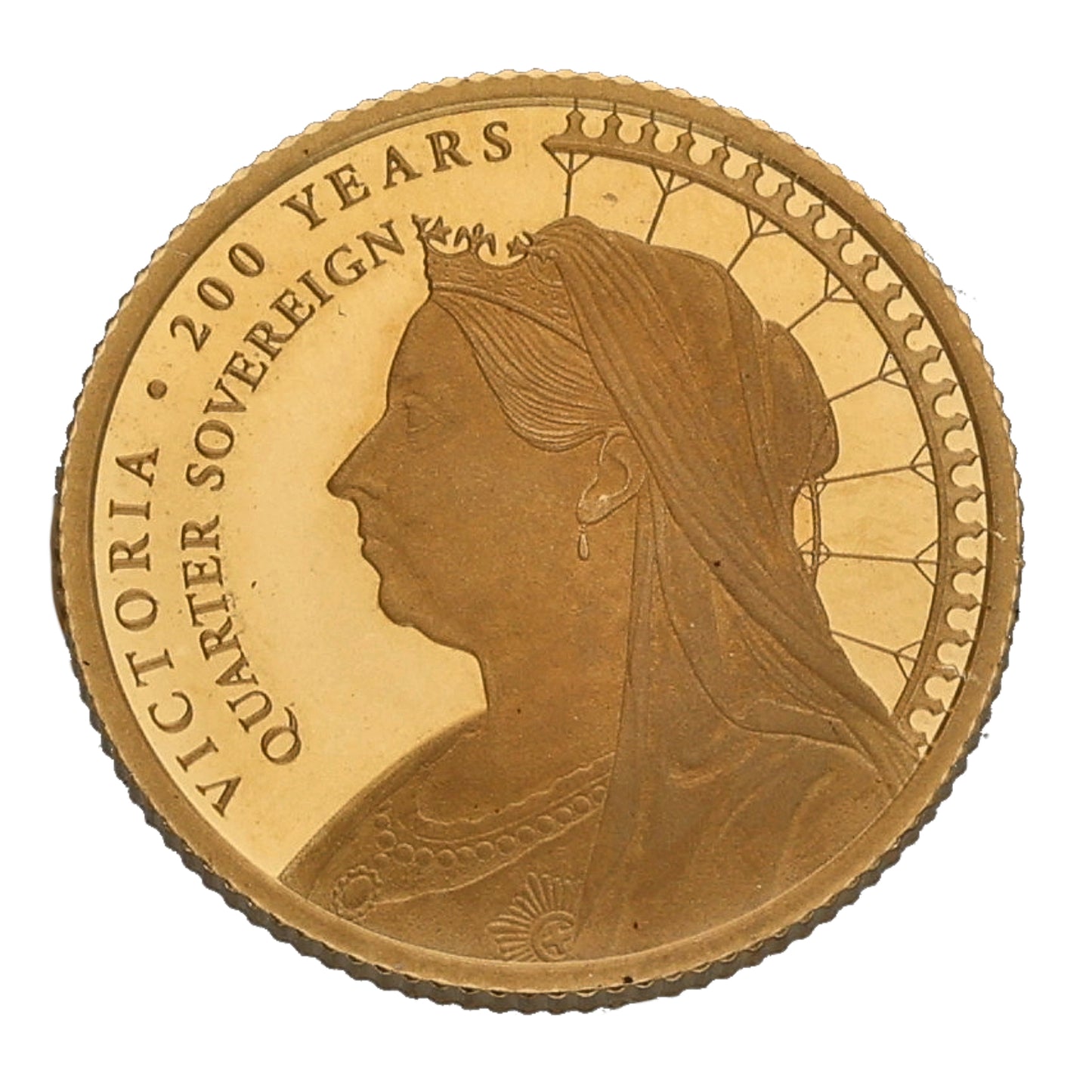 22ct Gold Queen Victoria 200 Years Quarter Sovereign Coin 2019