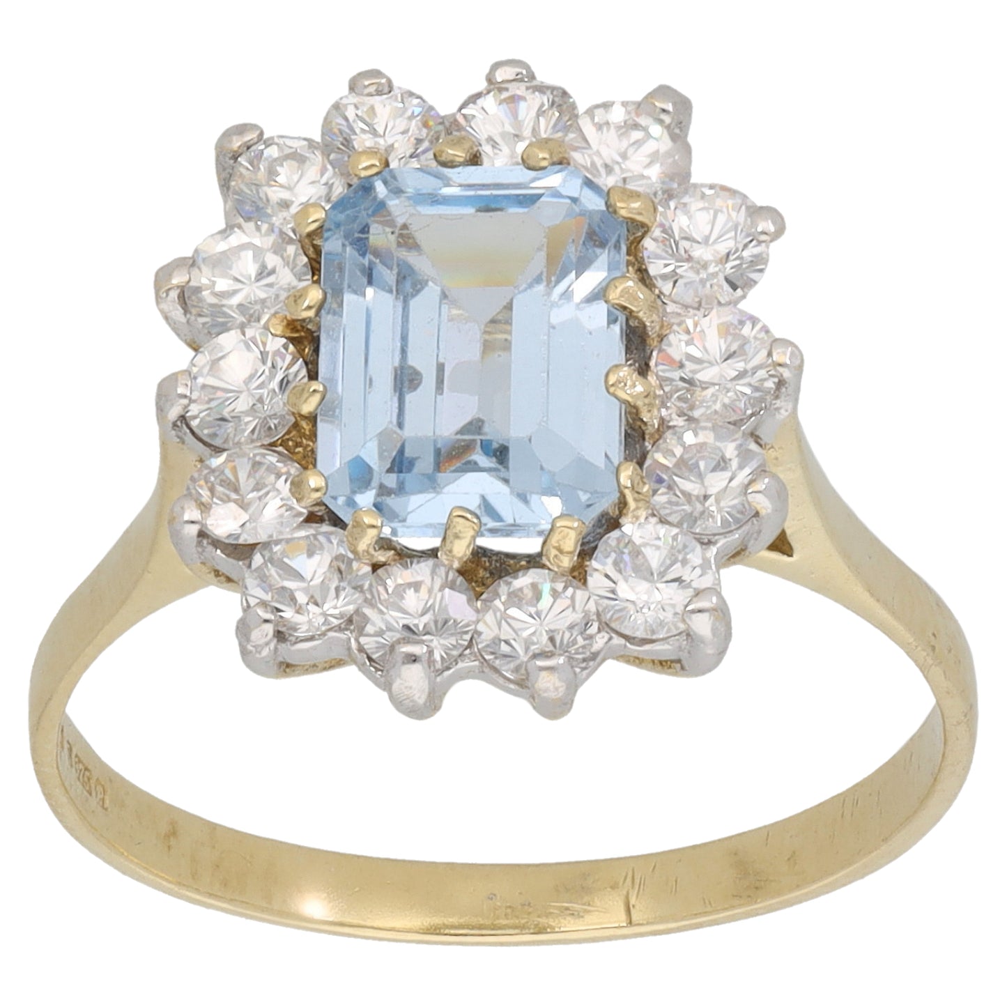 9ct Gold Imitation Gems Dress/Cocktail Ring Size P