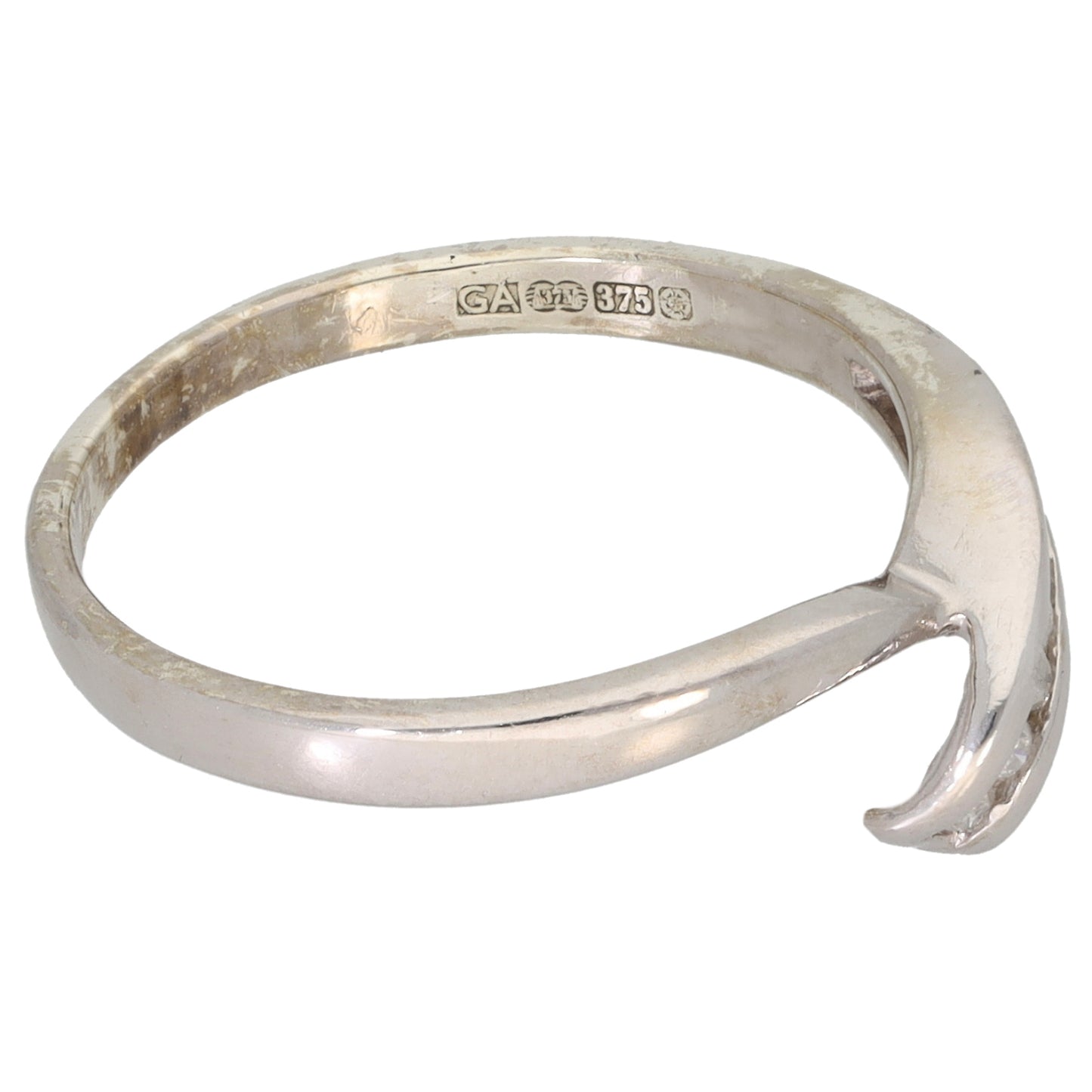 9ct White Gold 0.05ct Diamond Alternative Ring Size N