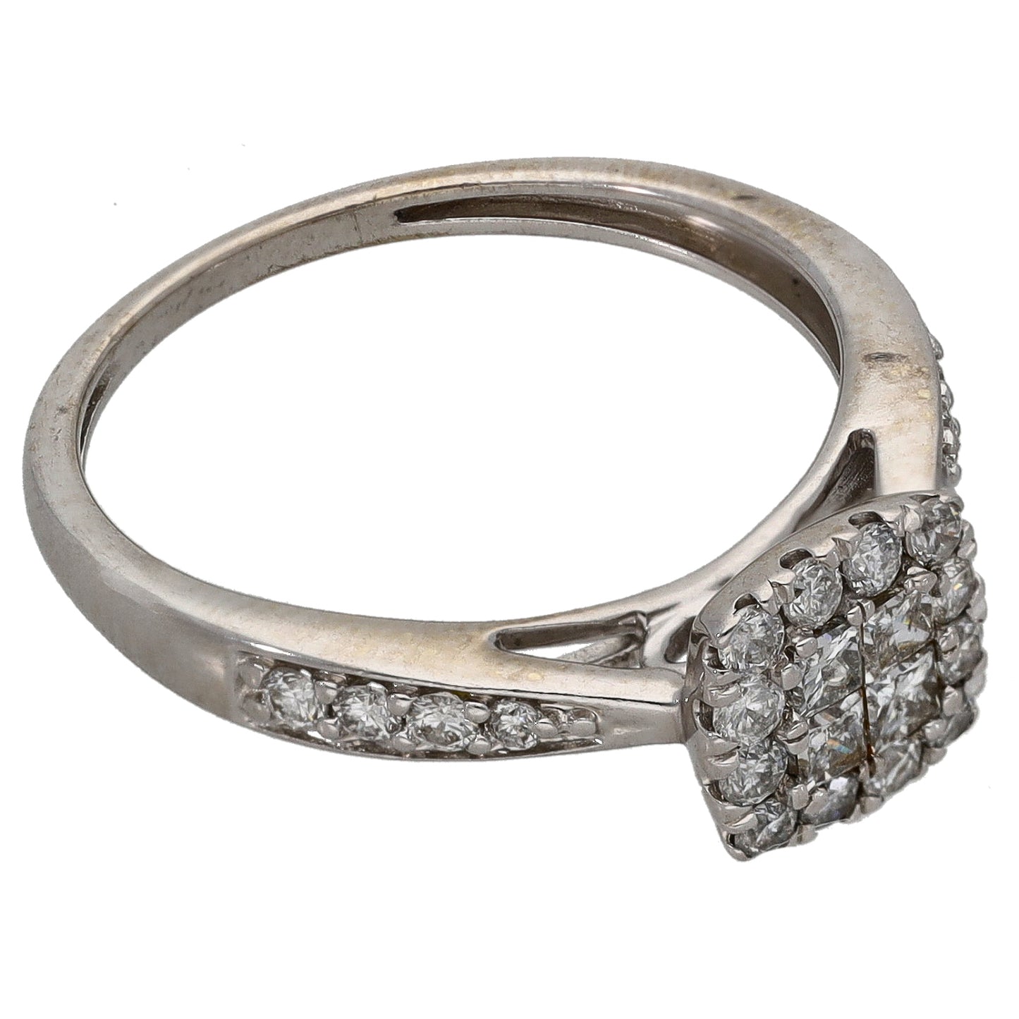 9ct White Gold 0.50ct Diamond Dress/Cocktail Ring Size L