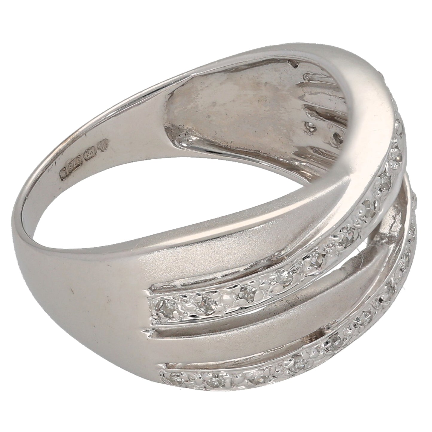 9ct White Gold 0.34ct Diamond Dress/Cocktail Ring Size P