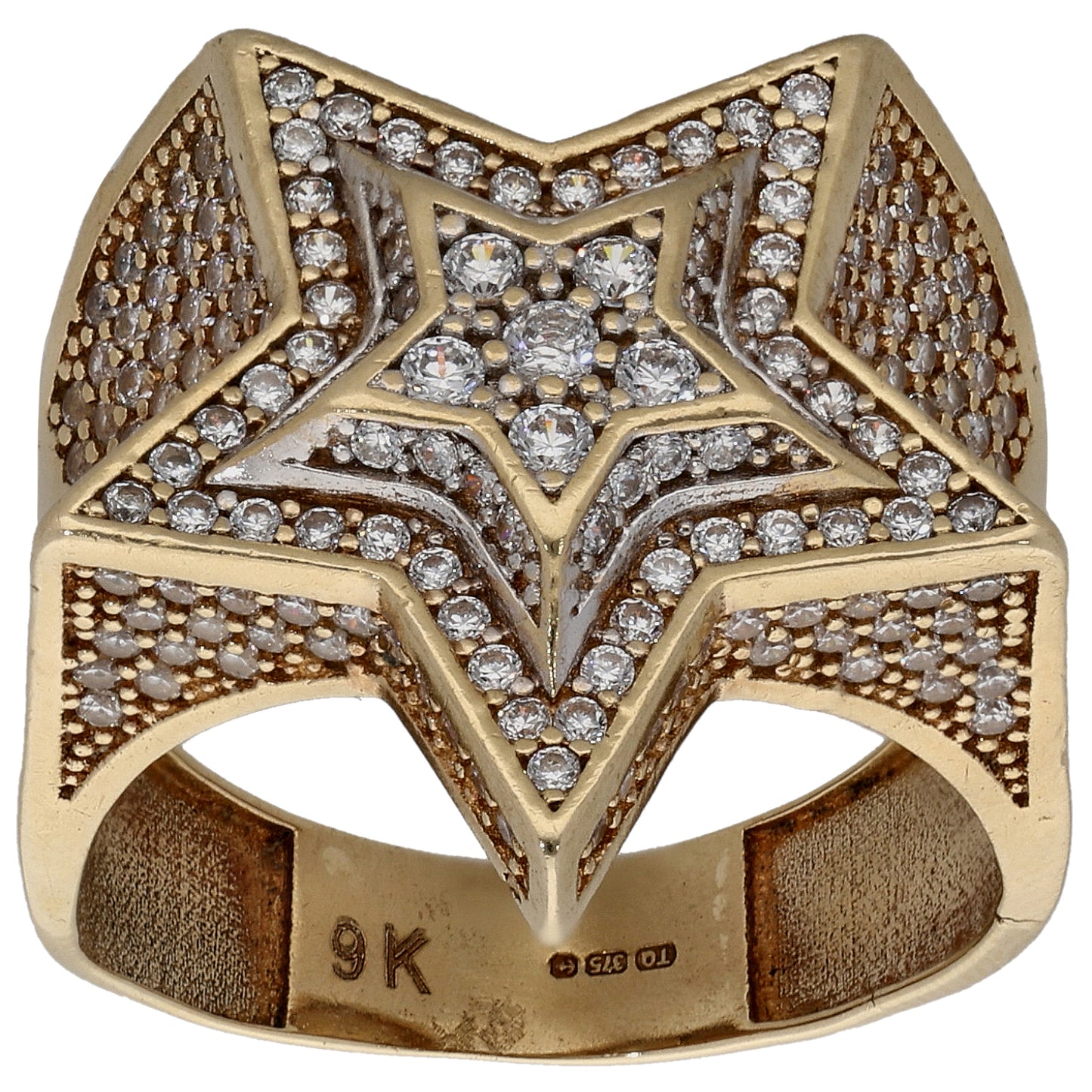 9ct Gold Cubic Zirconia Alternative Ring Size S