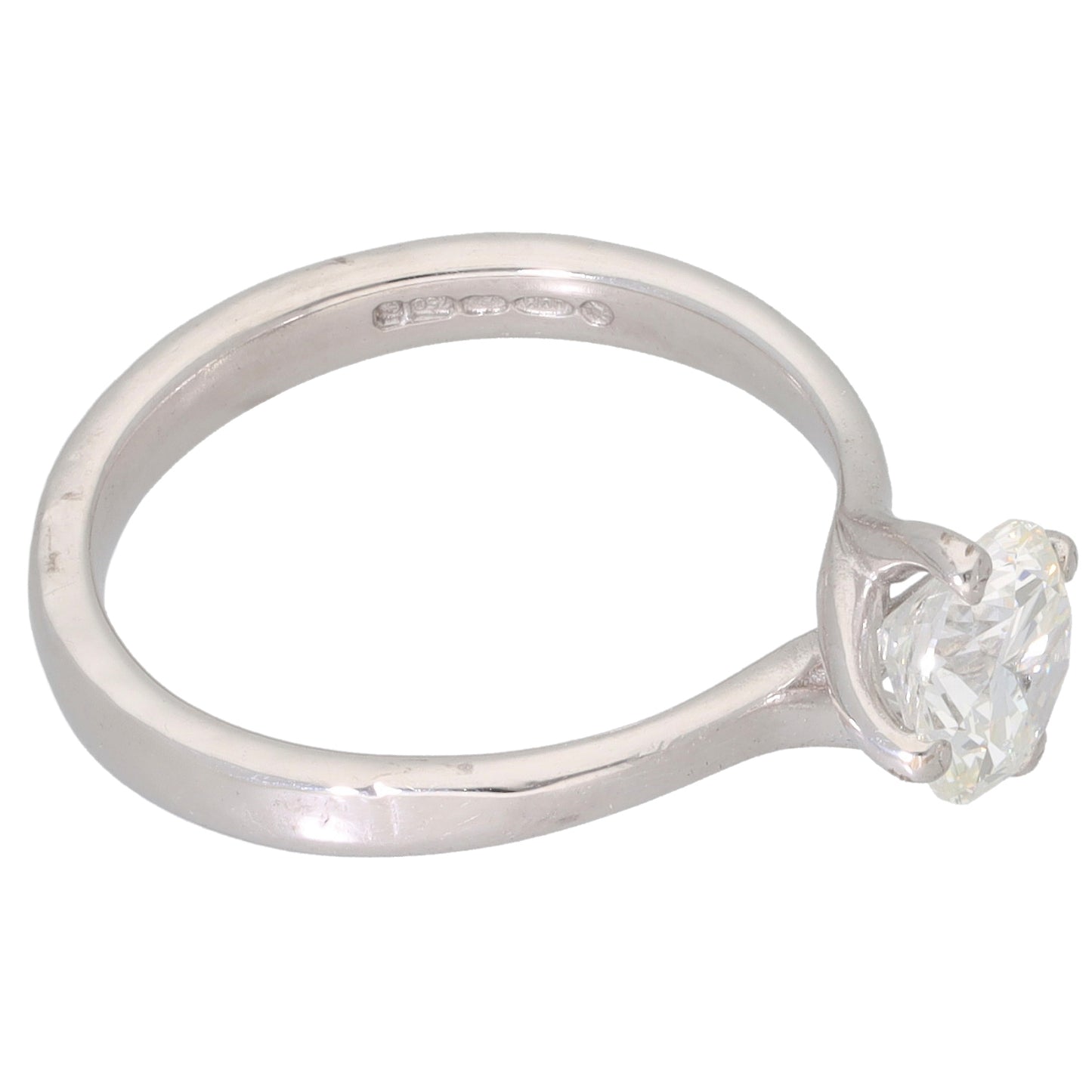 18ct White Gold 1.00ct Diamond Solitaire Ring Size M
