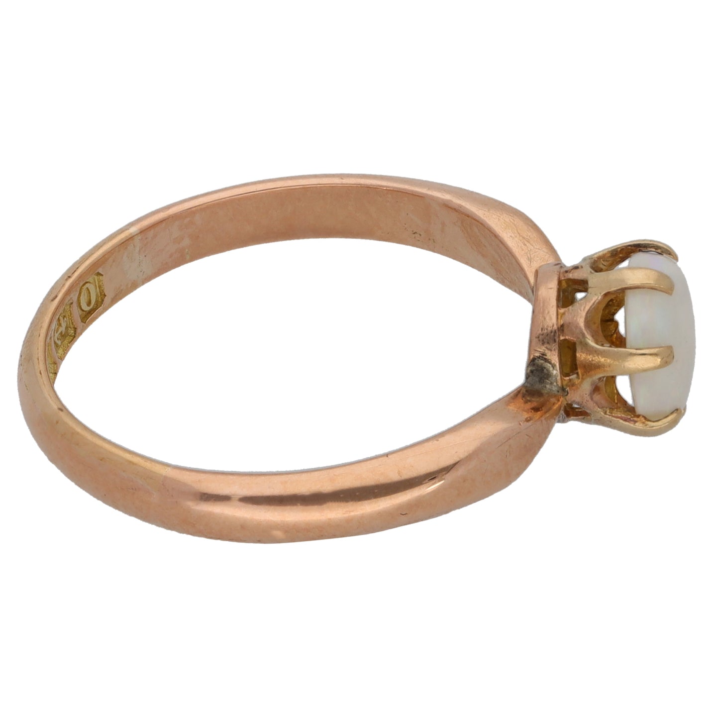 9ct Rose Gold Opal Single Stone Ring Size N