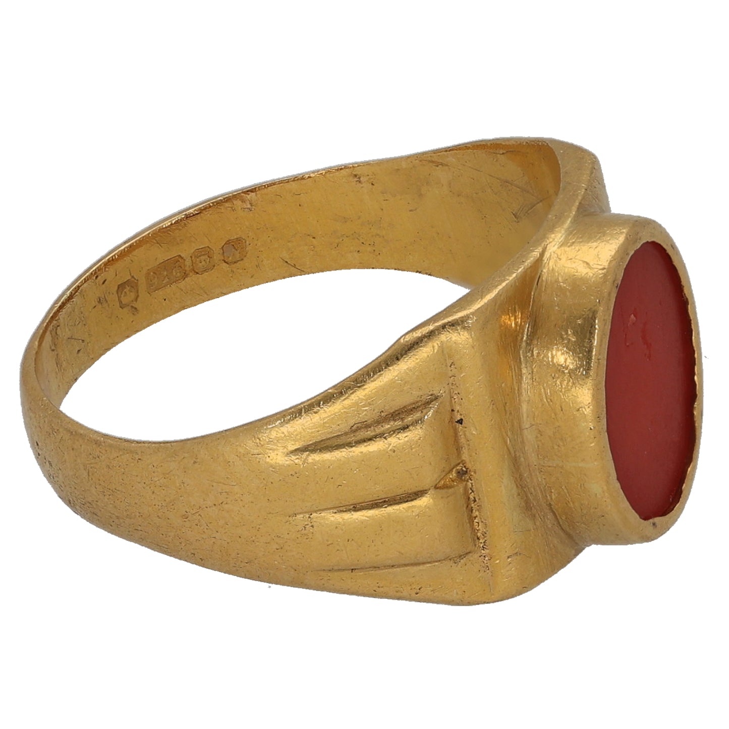 22ct Gold Imitation Single Stone Ring Size O