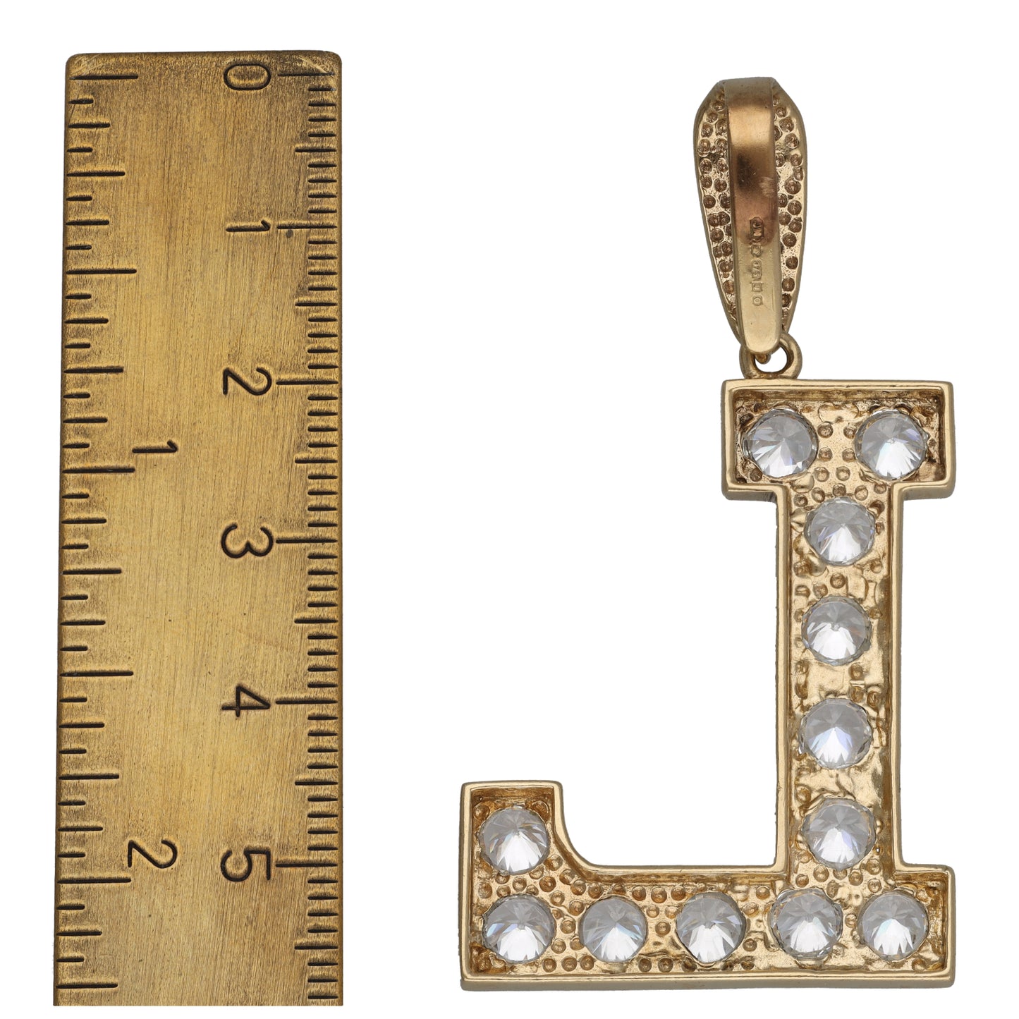 9ct Gold Cubic Zirconia Initial 'L' Pendant