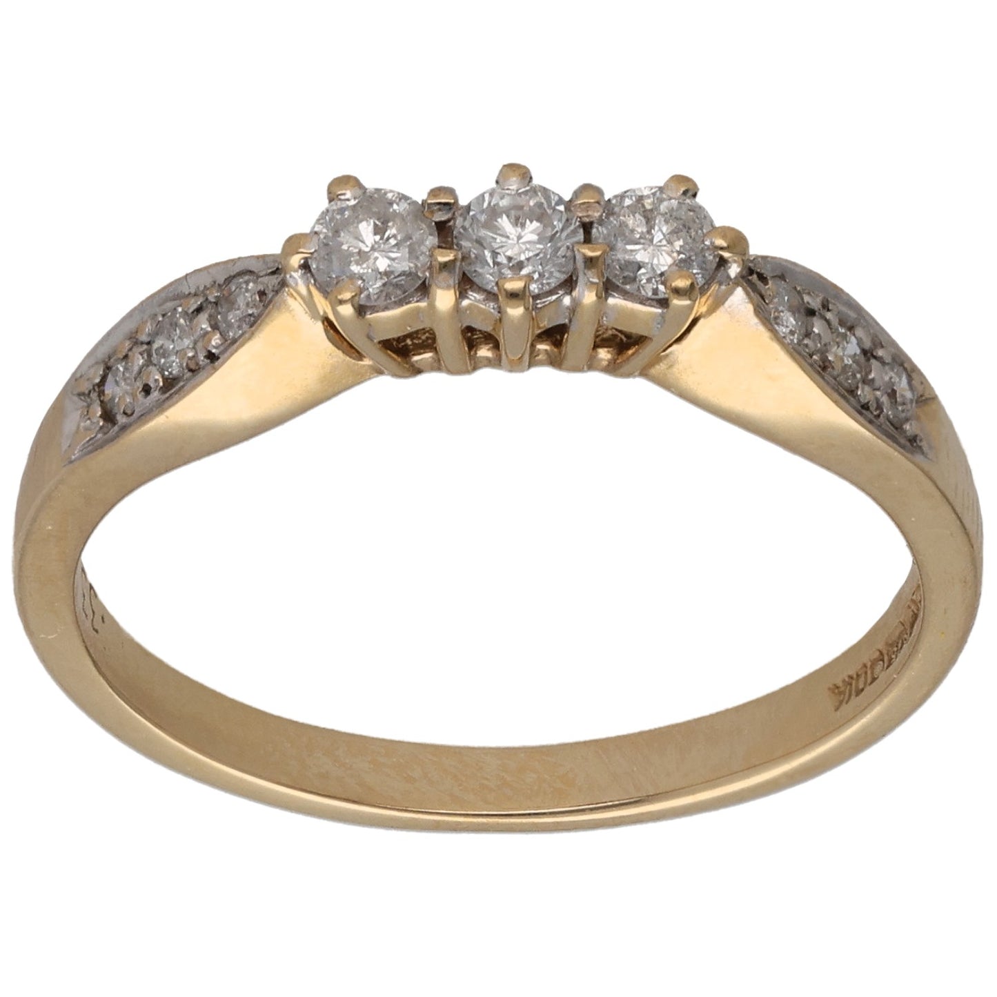 9ct Gold 0.21ct Diamond Dress/Cocktail Ring Size Q