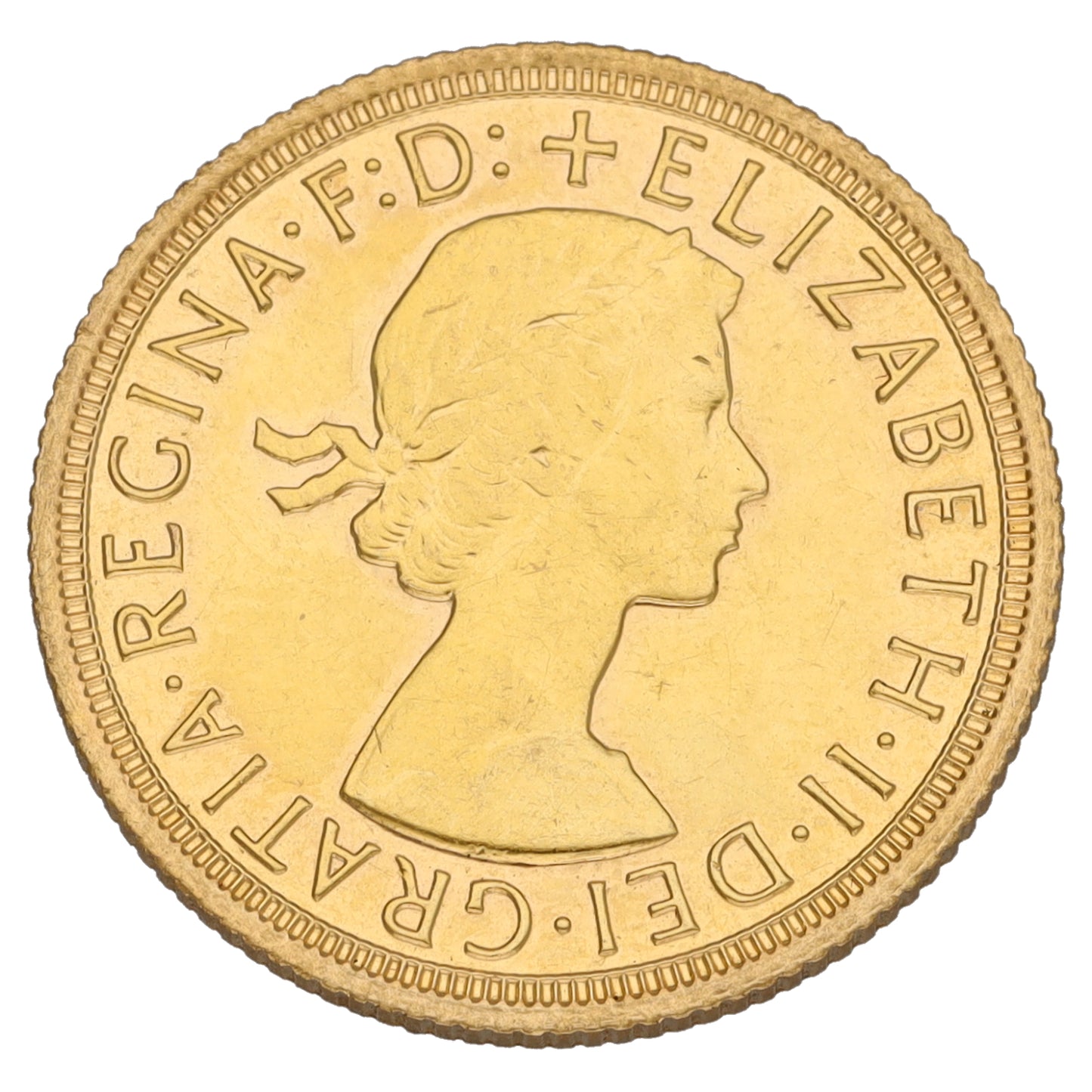 22ct Gold Queen Elizabeth II Full Sovereign Coin 1968
