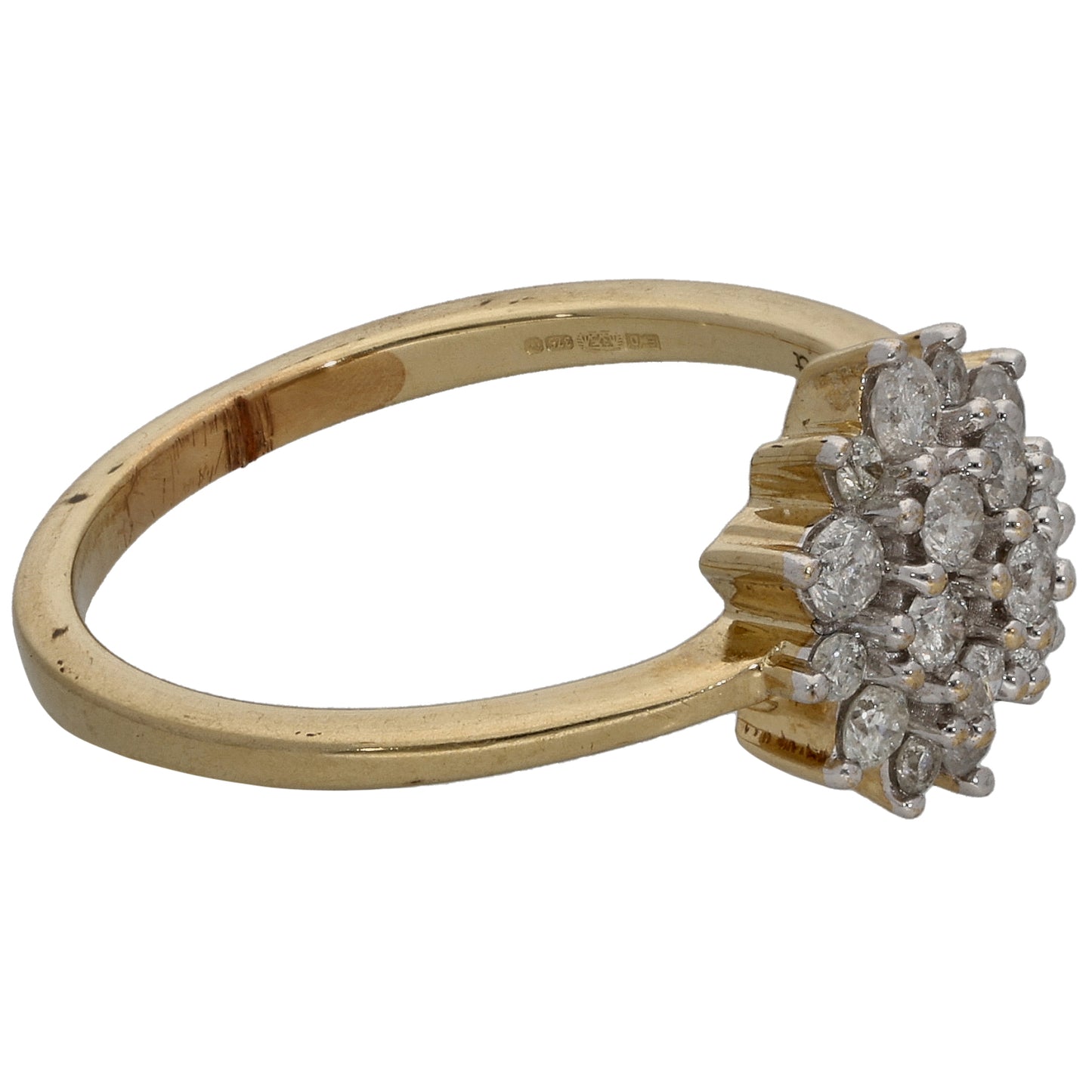 9ct Gold 0.50ct Diamond Cluster Ring Size N