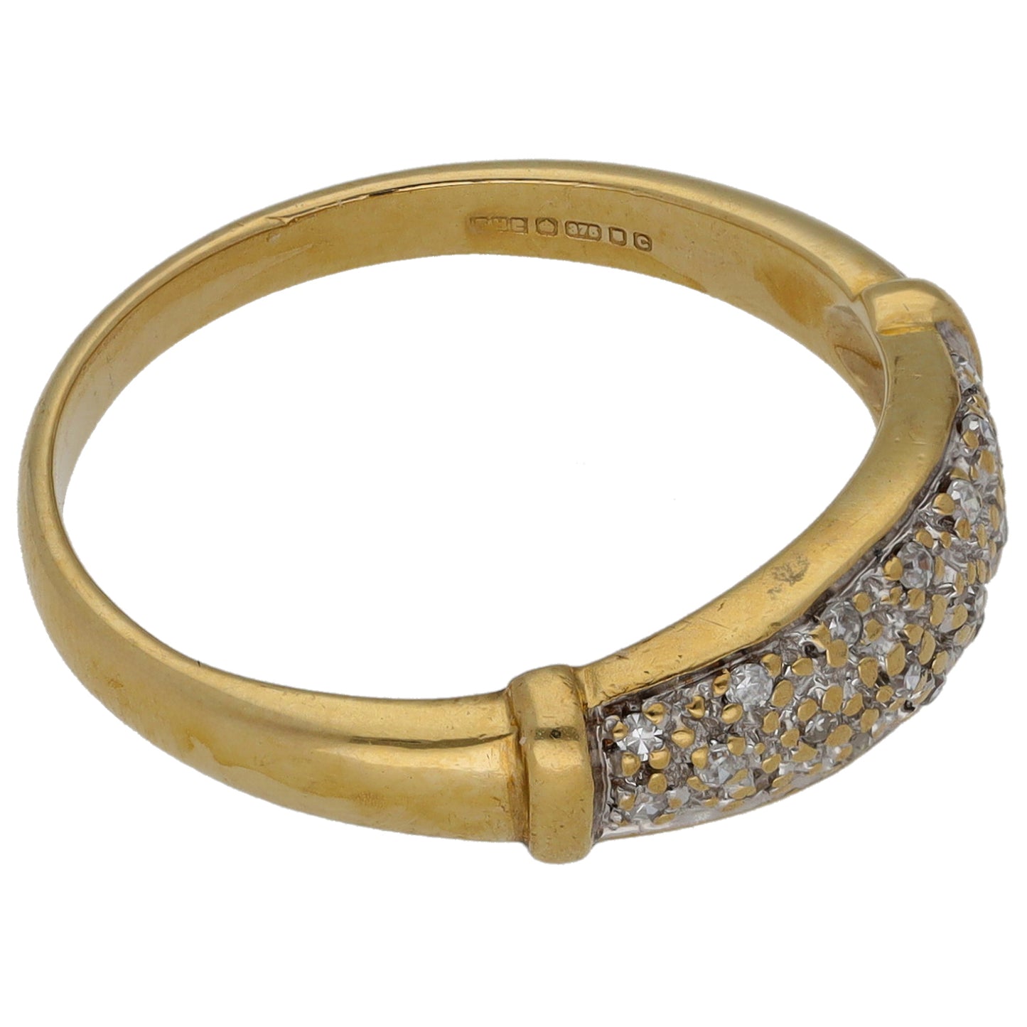 9ct Gold 0.10ct Diamond Dress/Cocktail Ring Size P