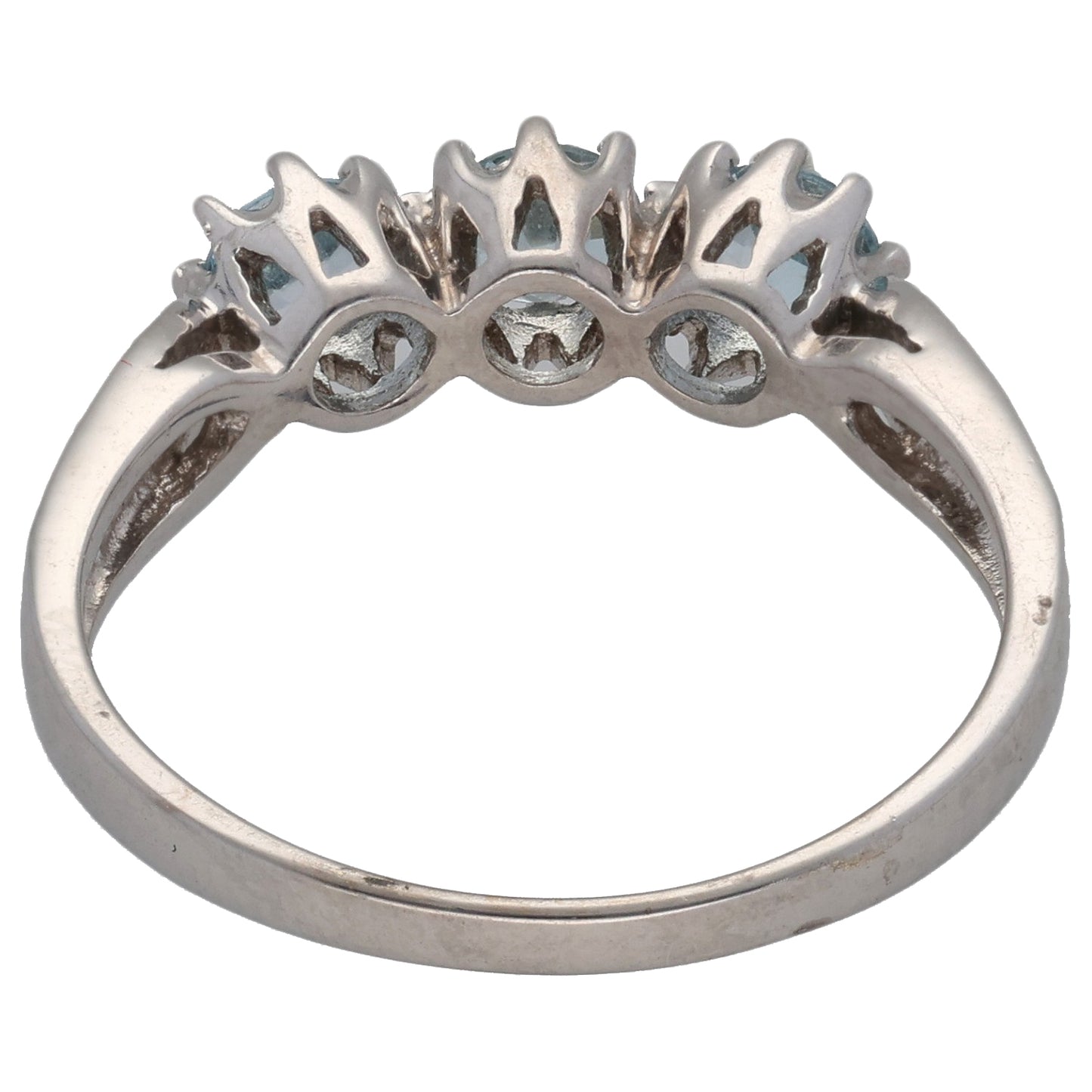 9ct White Gold Topaz & 0.03ct Diamond Dress/Cocktail Ring Size P