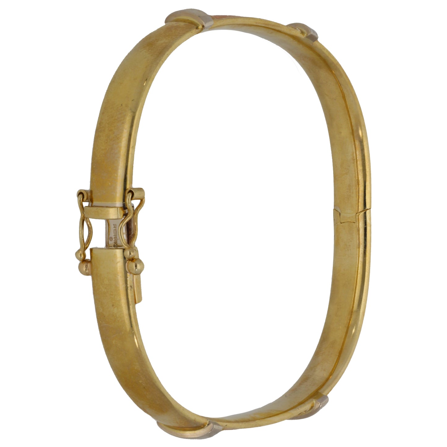 9ct Tricolour Gold Hinged/Clasp Bangle