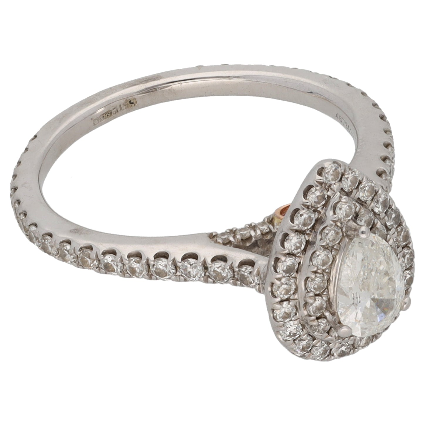 14ct White Gold 0.87ct Diamond Dress/Cocktail Ring Size L