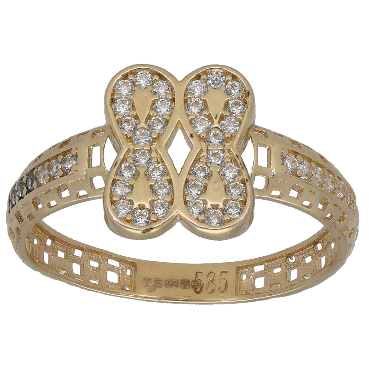 14ct Gold Cubic Zirconia Alternative Ring Size M