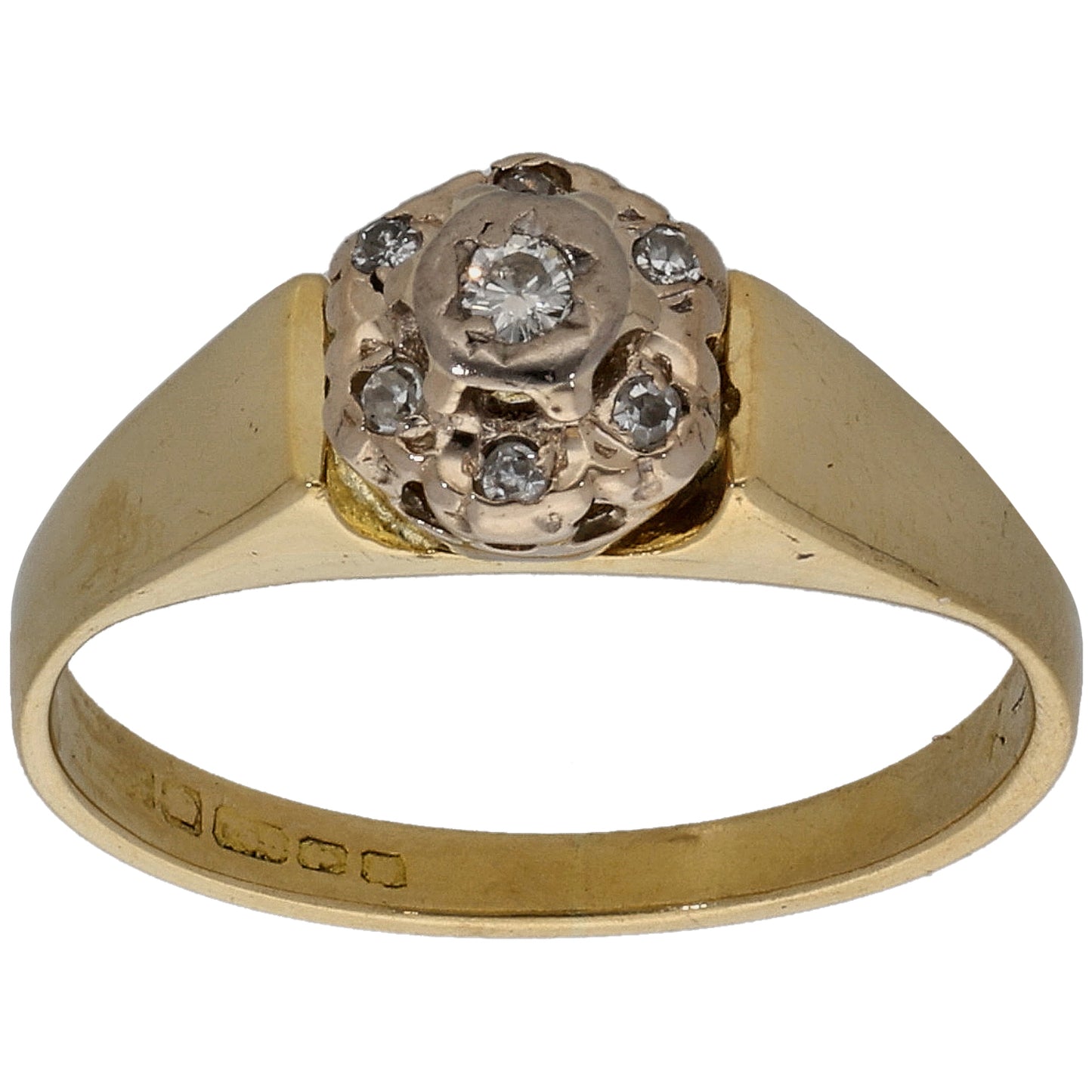 18ct Gold 0.09ct Diamond Cluster Ring Size K