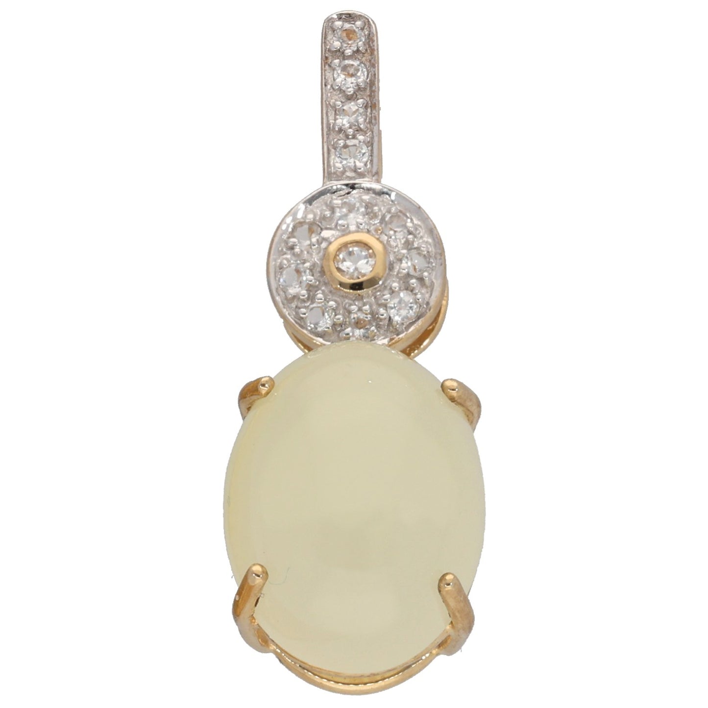 9ct Gold Jade & Imitation Dress/Cocktail Pendant