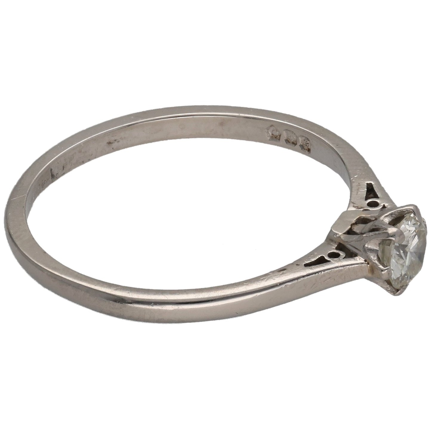 Platinum 0.27ct Diamond Solitaire Ring Size N