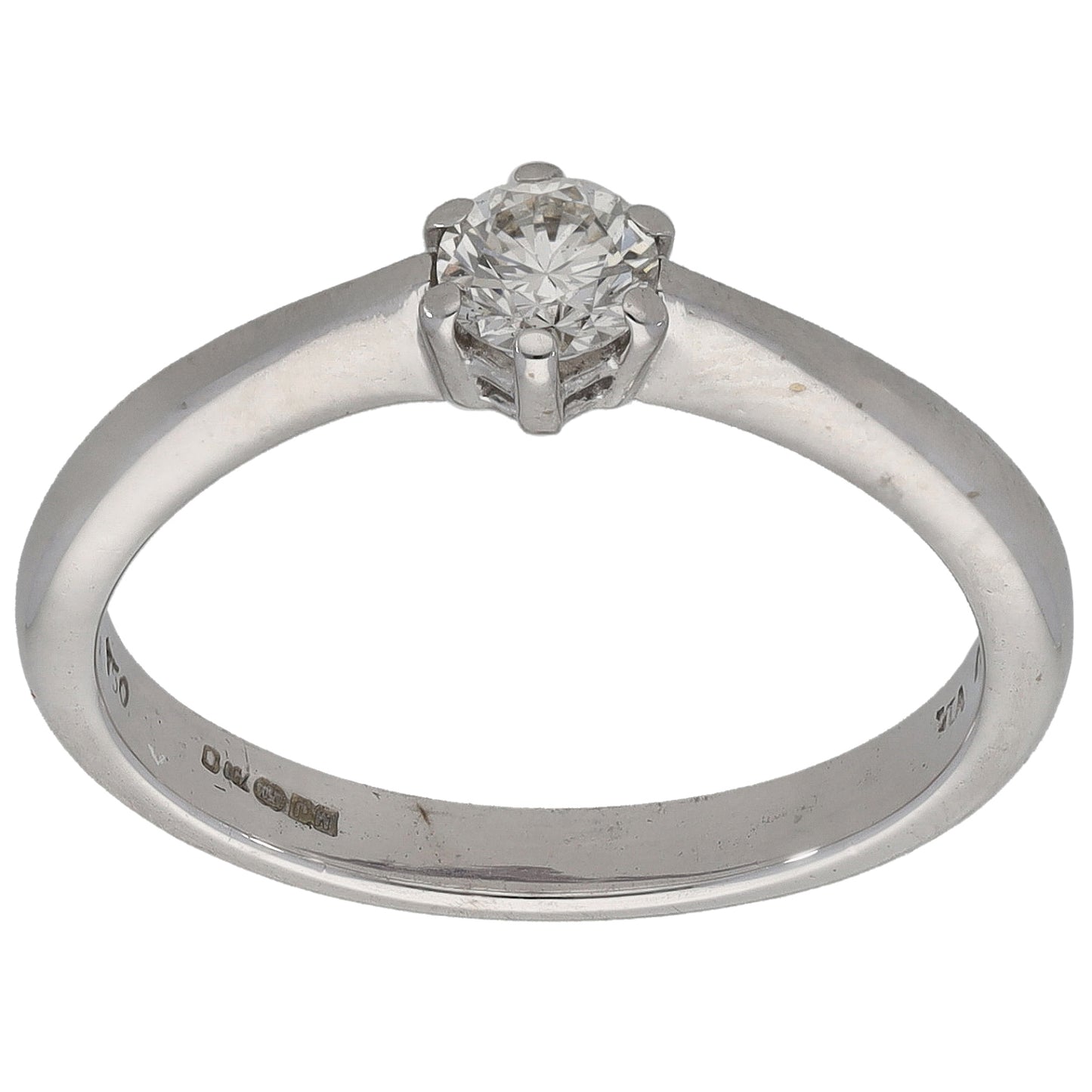 18ct White Gold 0.33ct Diamond Solitaire Ring Size O