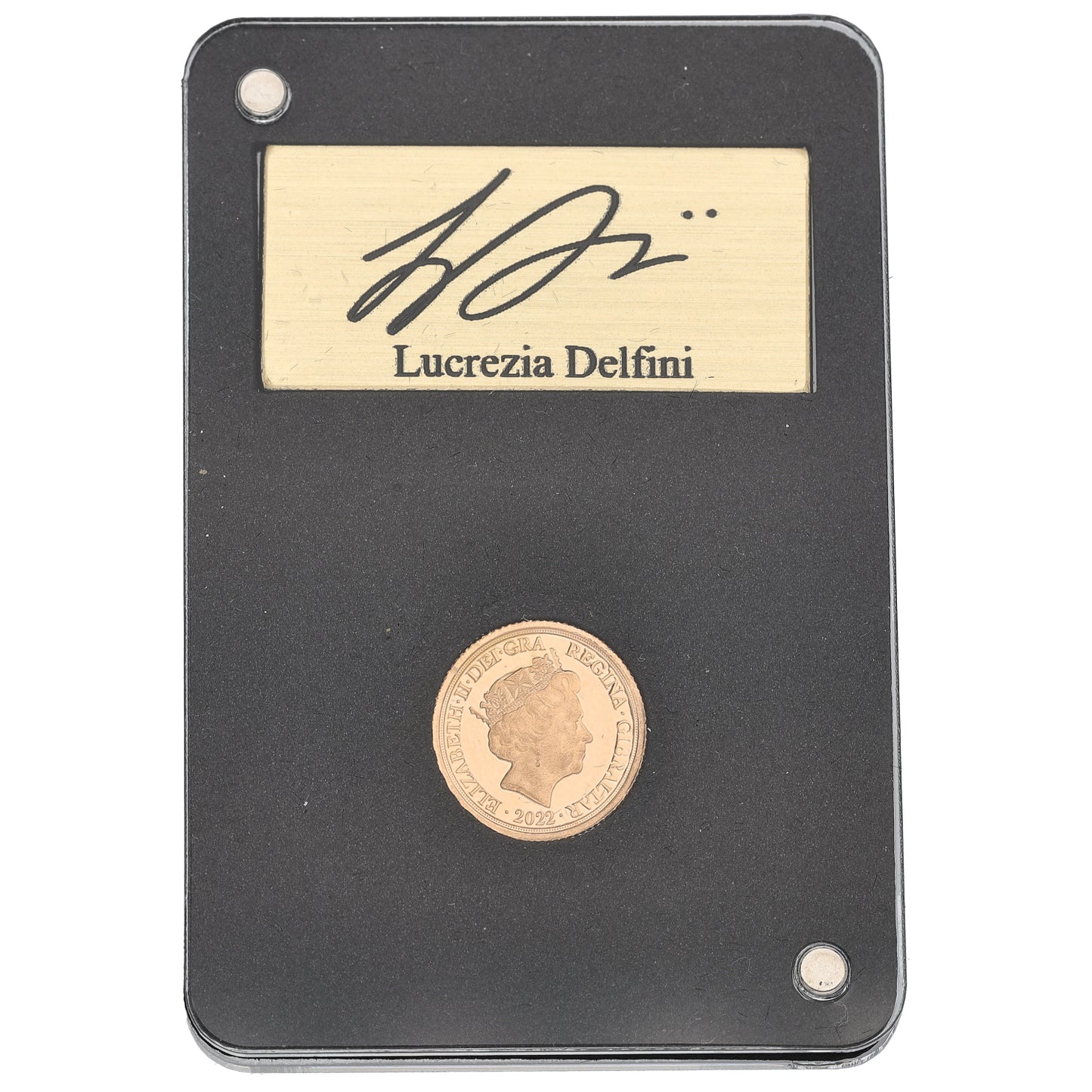 22ct Gold Lucrezia Delfini Quarter Sovereign Coin 2022