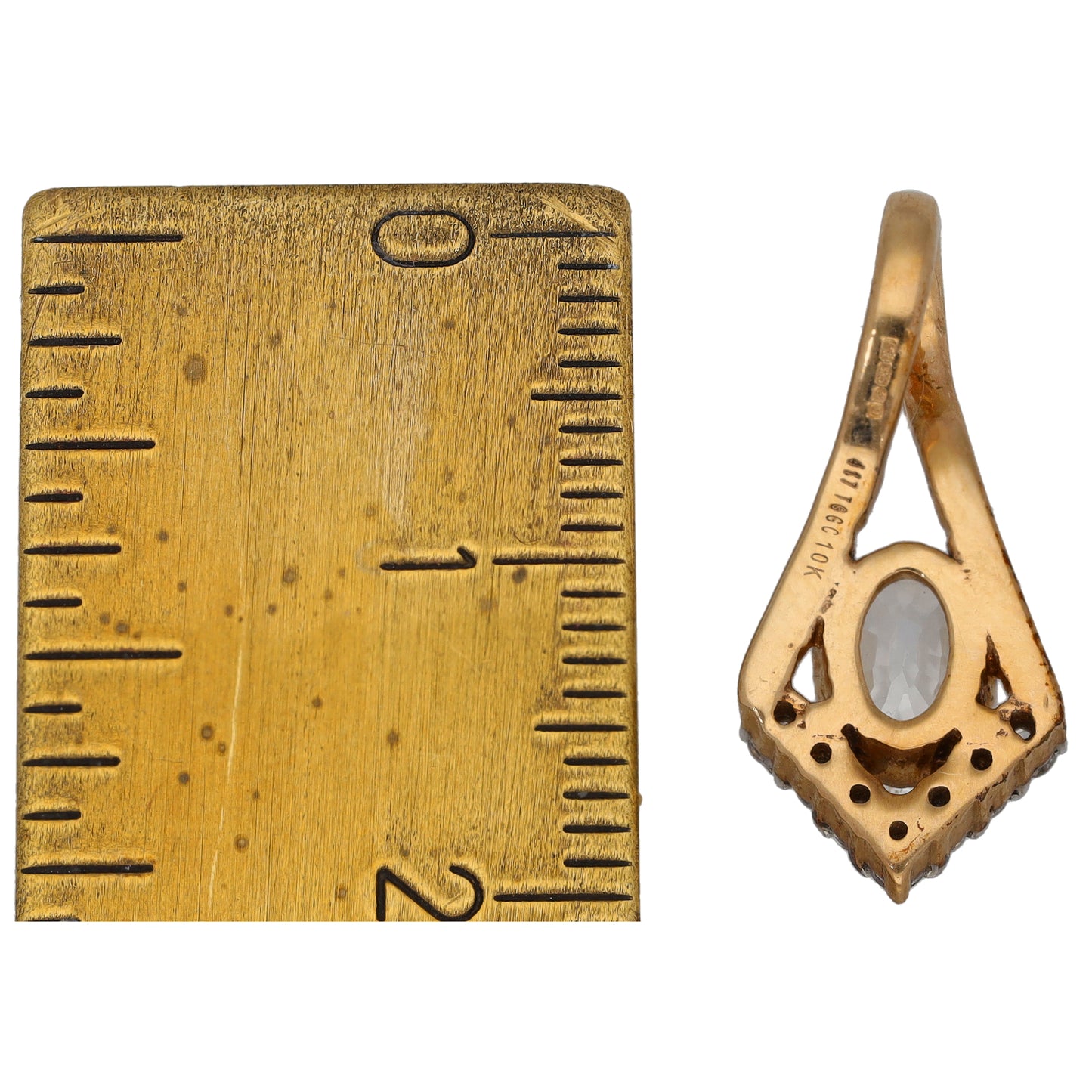 9ct Gold Zircon & Imitation Dress/Cocktail Pendant