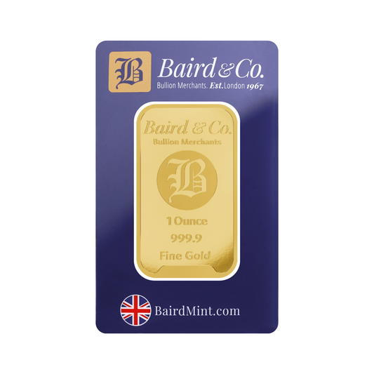 New Baird & Co 24ct 1oz Gold Minted Bar
