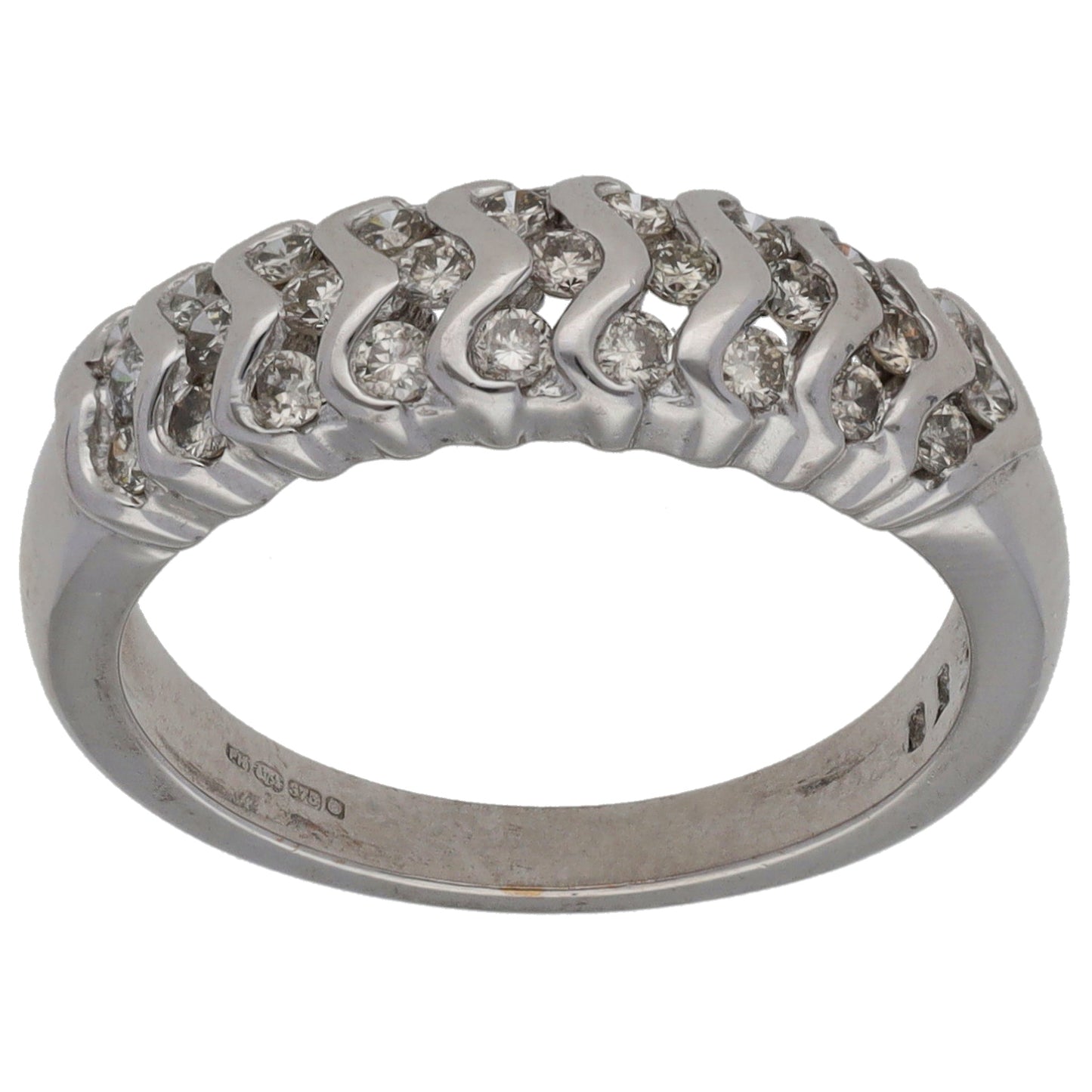 9ct Gold 0.54ct Diamond Dress/Cocktail Ring Size N
