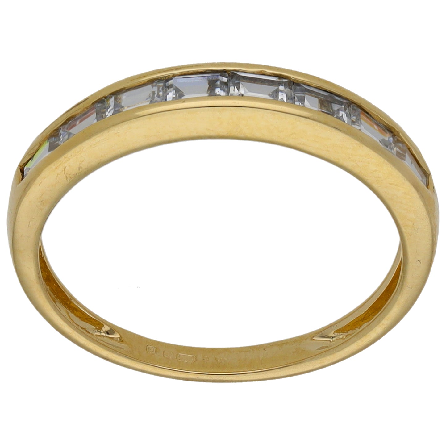 14ct Gold Cubic Zirconia Half Eternity Ring Size O