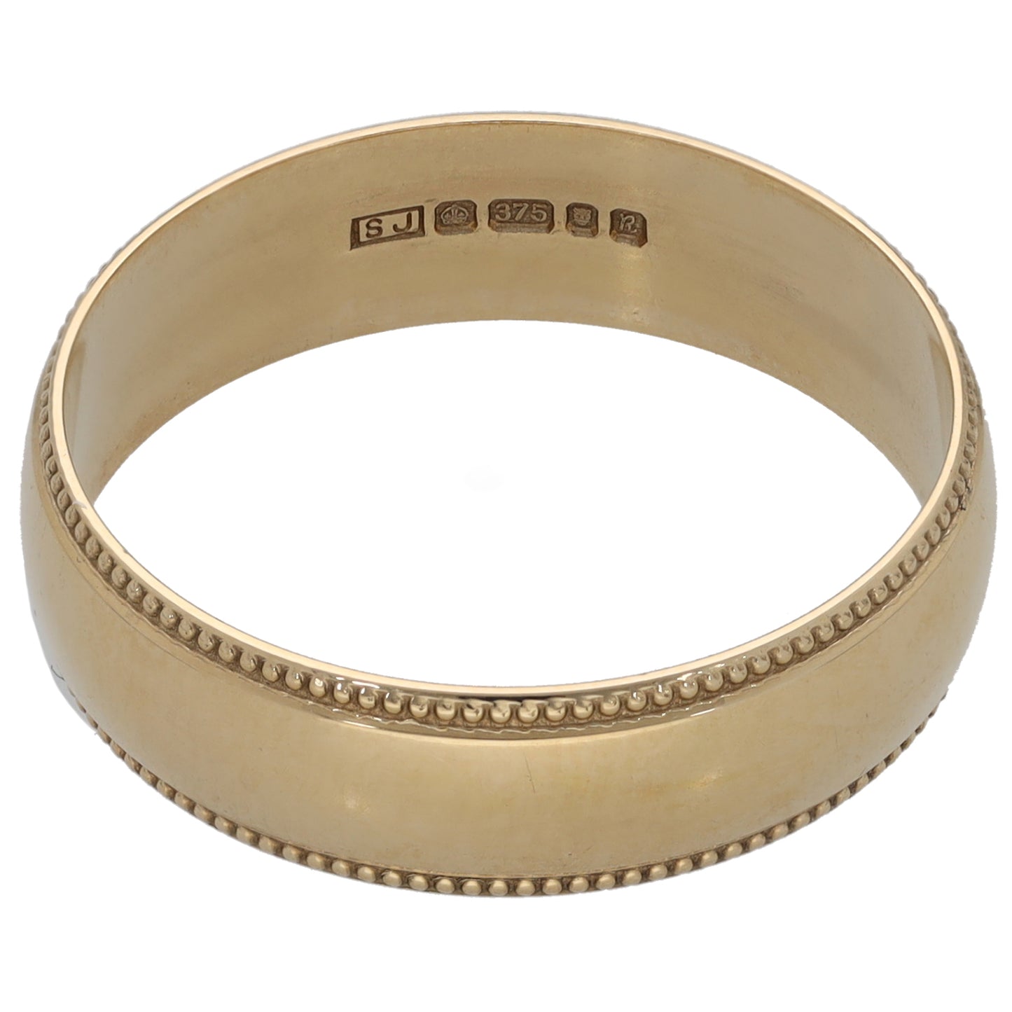 9ct Gold Plain Wedding Ring Size S