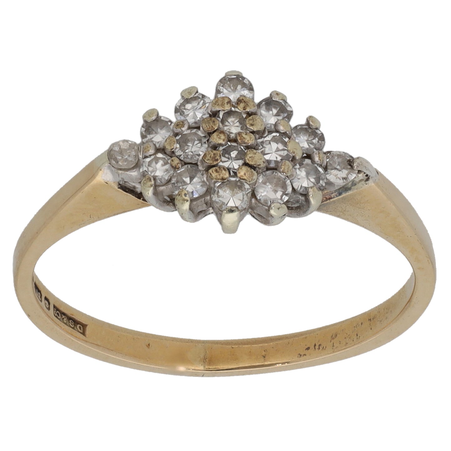 9ct Gold 0.32ct Diamond Cluster Ring Size L