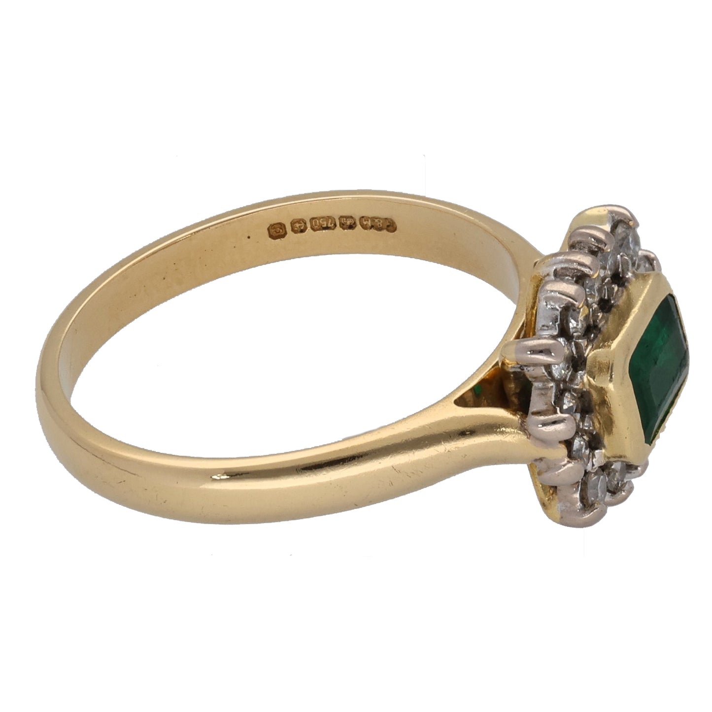 18ct Gold 0.14ct Diamond & Emerald Dress/Cocktail Ring Size N