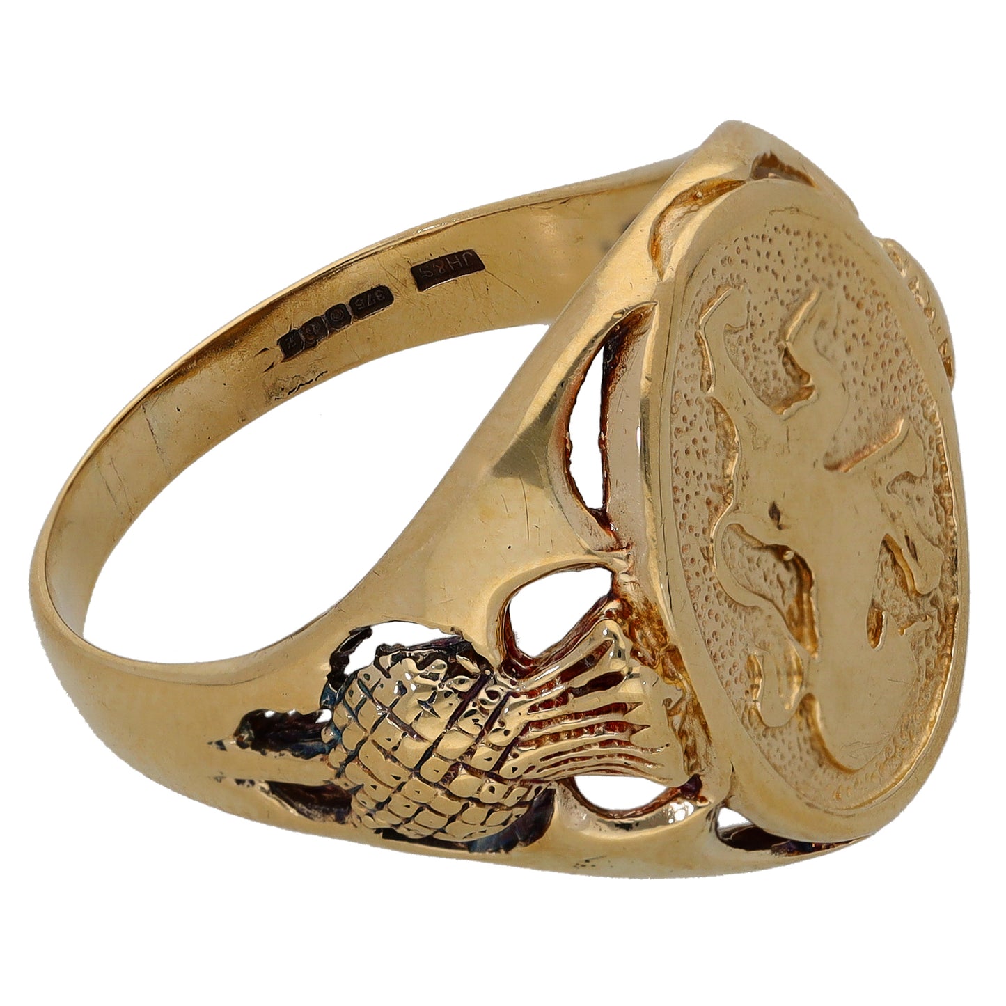 9ct Gold Lion Signet Ring Size X
