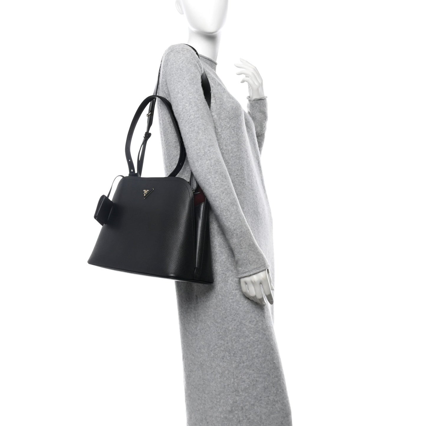 Prada Matinée Small Saffiano Leather Bag - Black