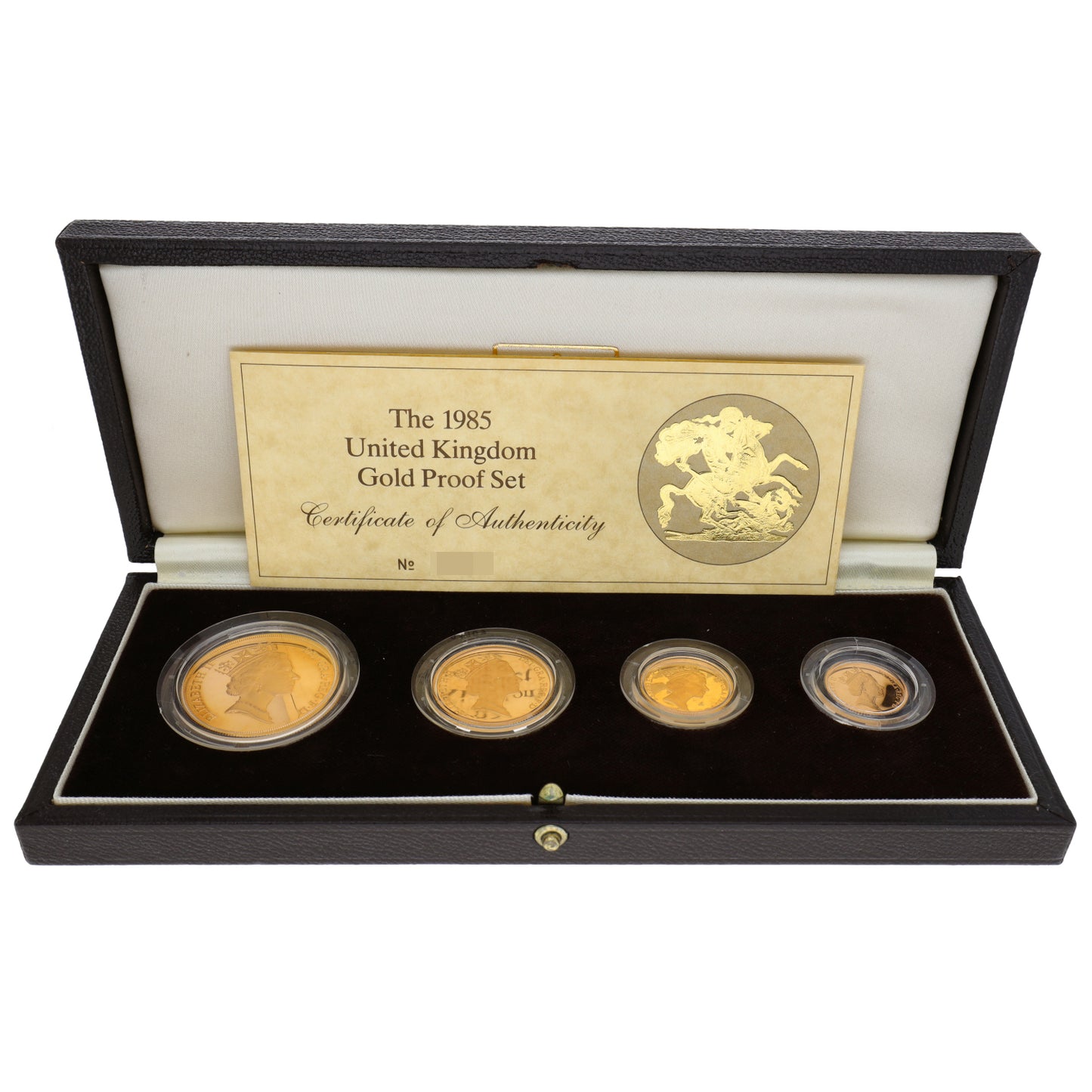 22ct Gold Queen Elizabeth II Sovereign Coin Set 1985