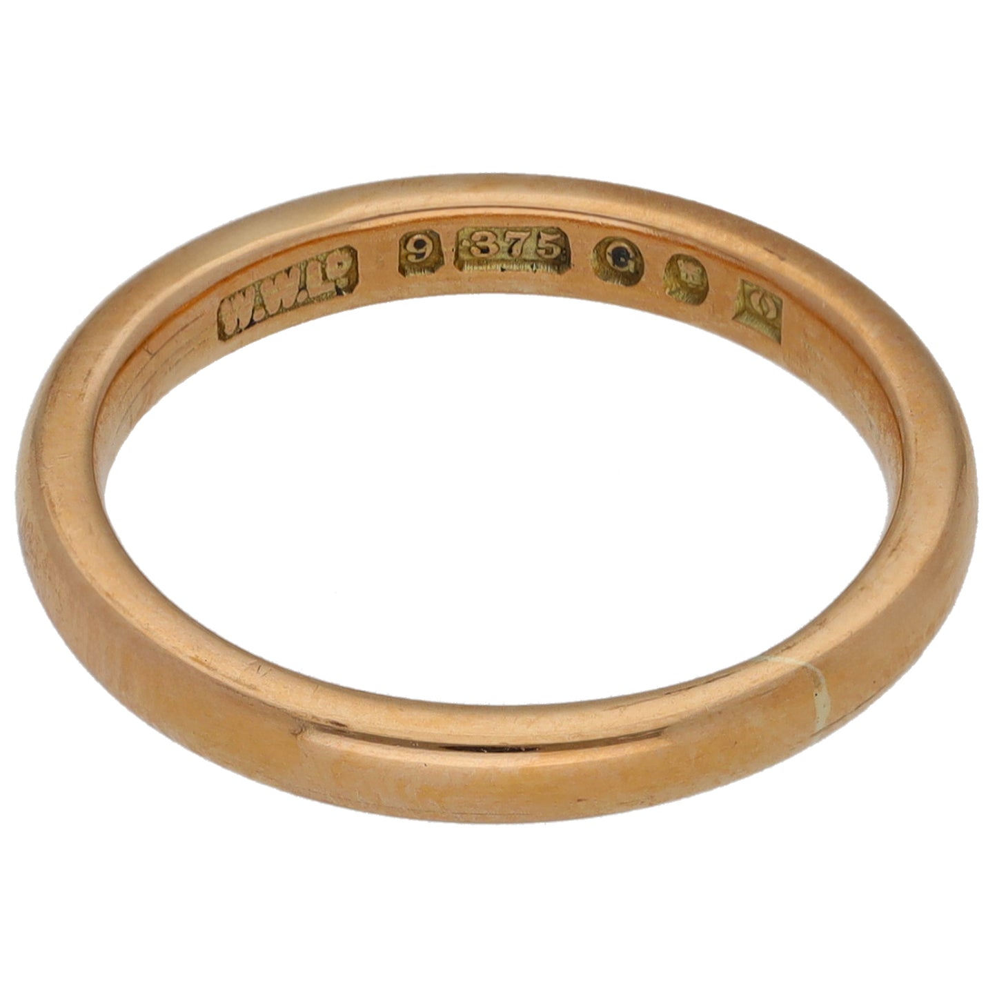 9ct Rose Gold Plain Wedding Ring Size K