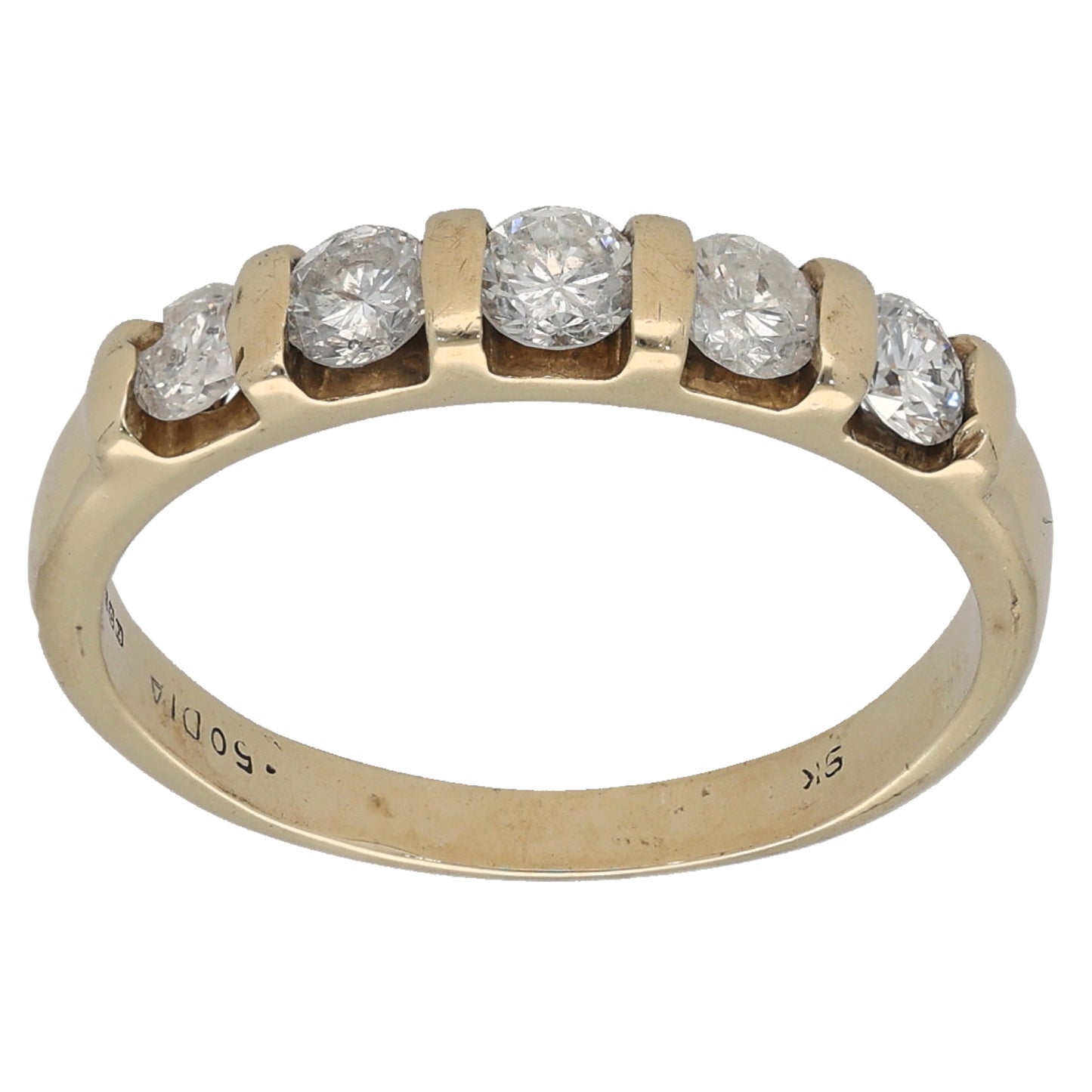 9ct Gold 0.50ct Diamond Half Eternity Ring Size M