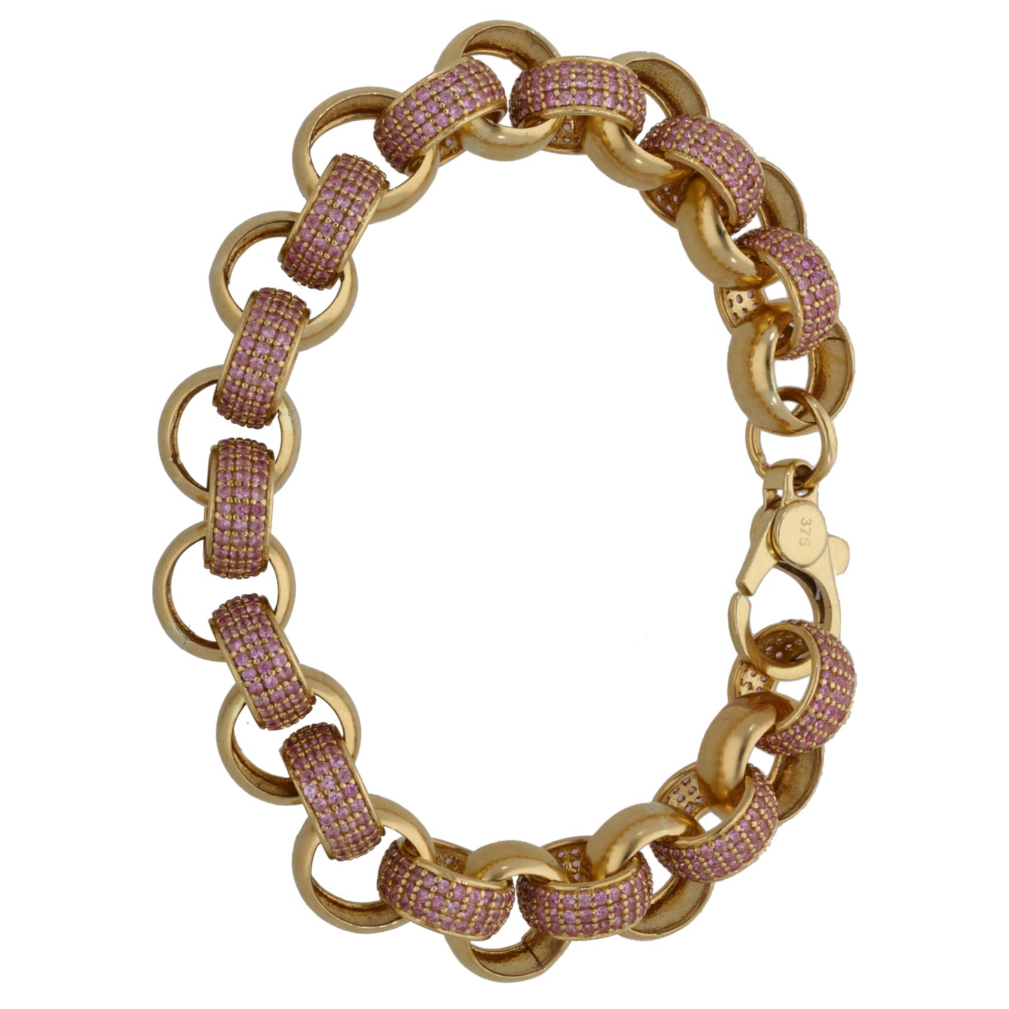 9ct Gold Cubic Zirconia Belcher Bracelet