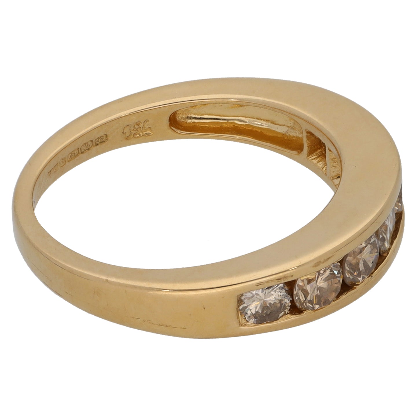 18ct Gold 1.00ct Diamond Half Eternity Ring Size M