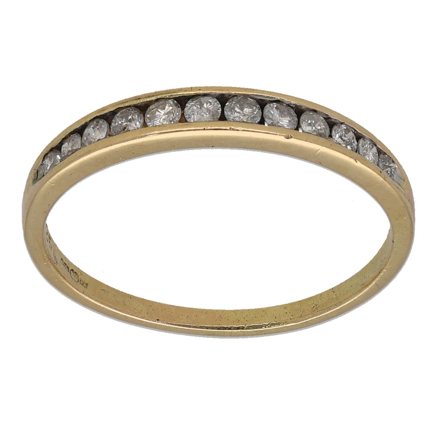 18ct Gold 0.25ct Diamond Half Eternity Ring Size N