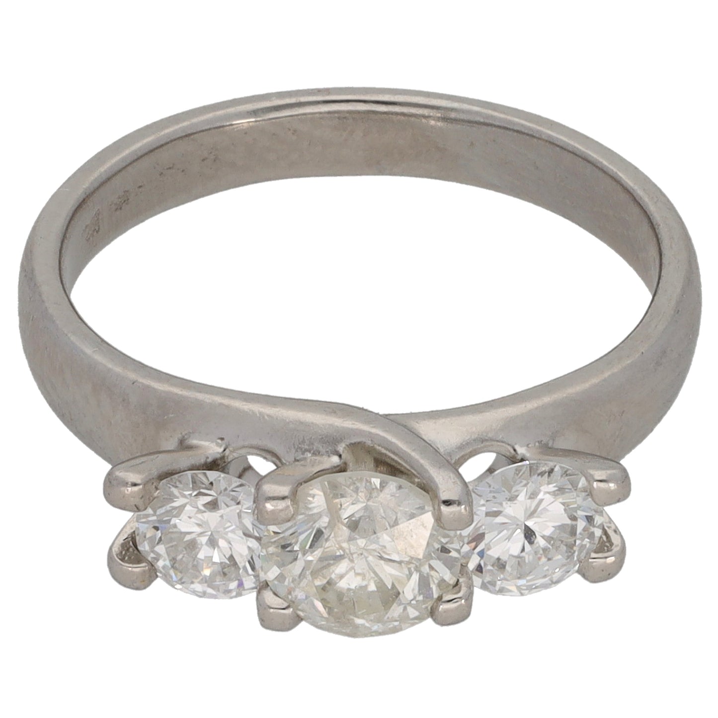 Platinum 1.10ct Diamond Trilogy Ring Size K