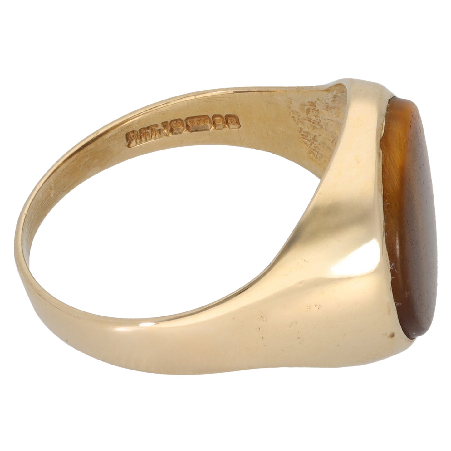 9ct Gold Tiger's Eye Signet Ring Size T