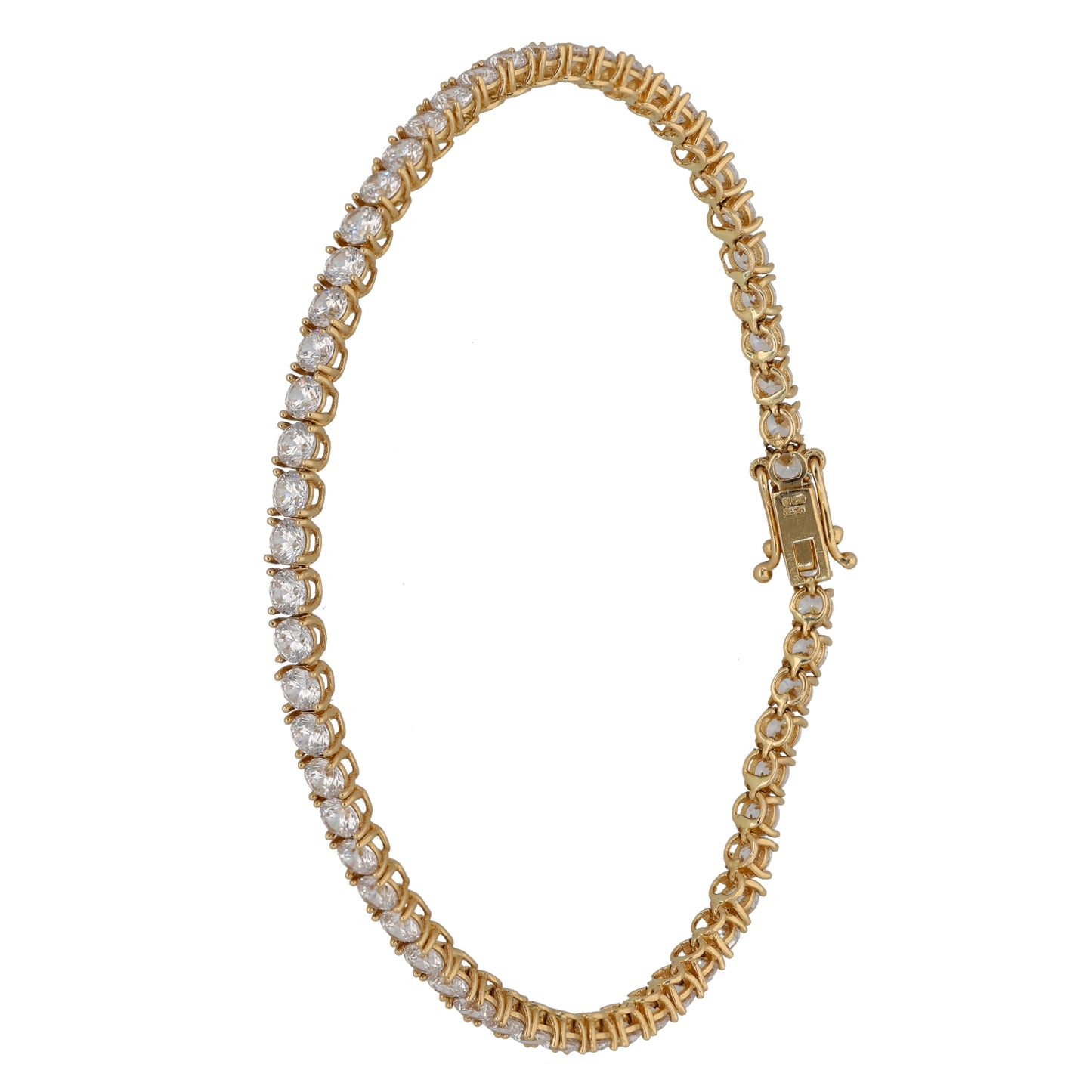 14ct Gold Cubic Zirconia Line/Tennis Bracelet