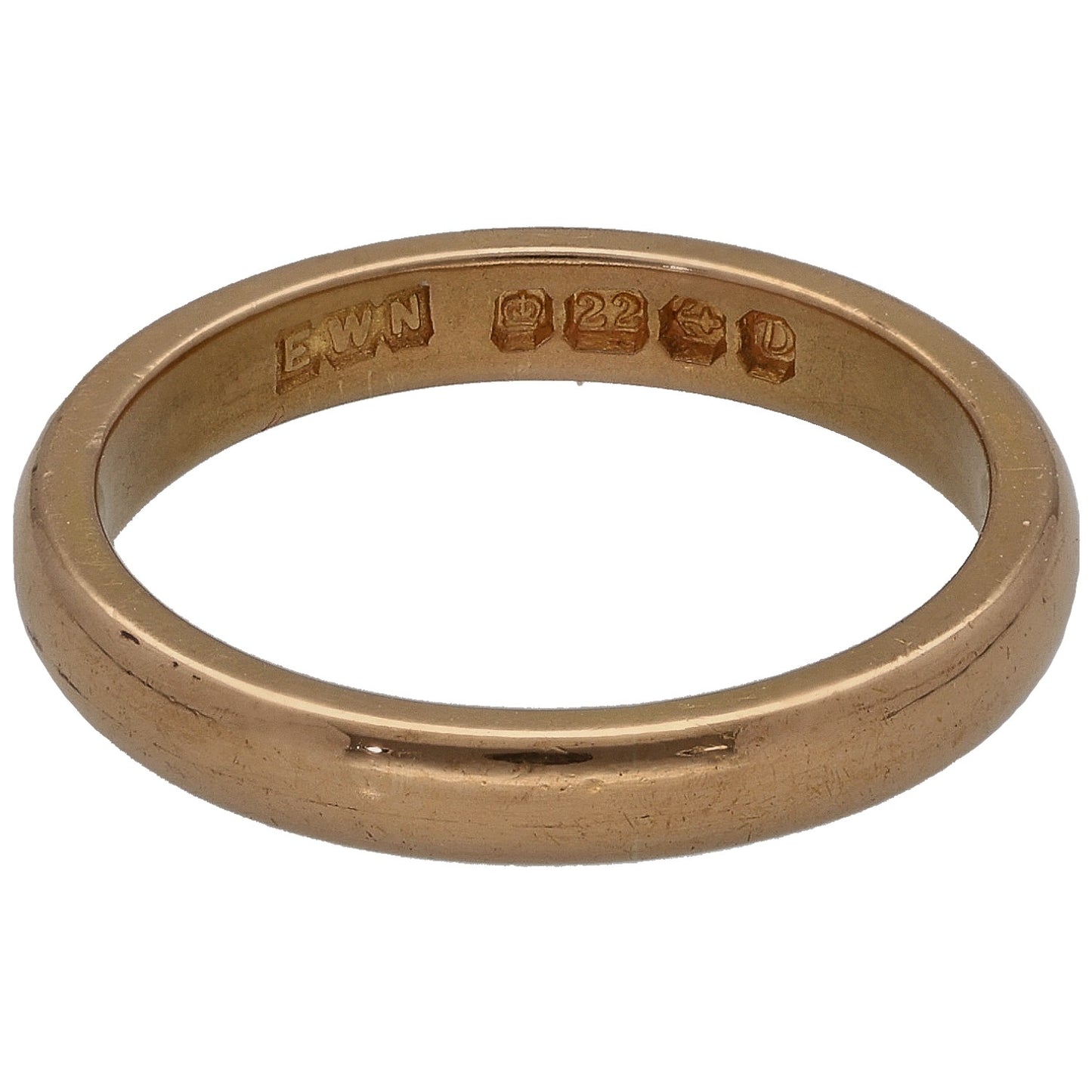 22ct Gold Plain Wedding Ring Size K