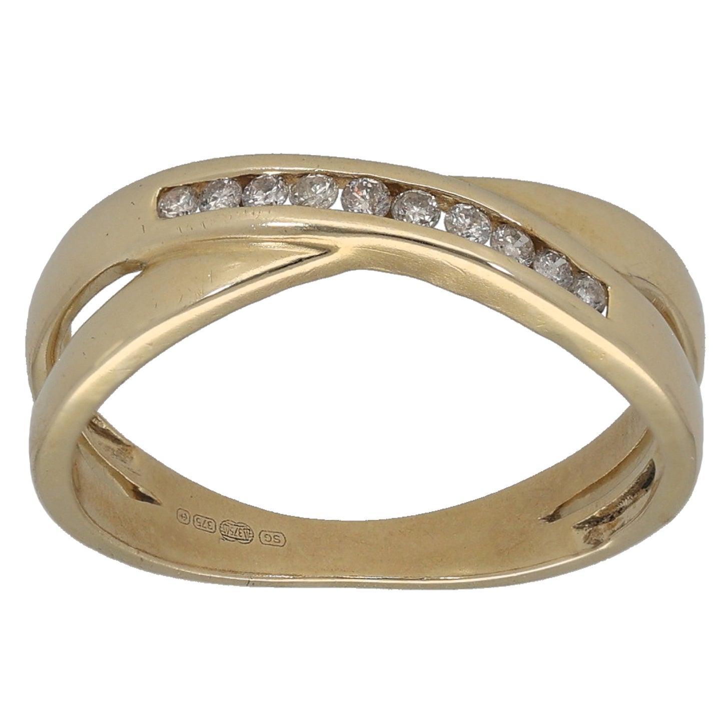 9ct Gold 0.10ct Diamond Half Eternity Ring Size K