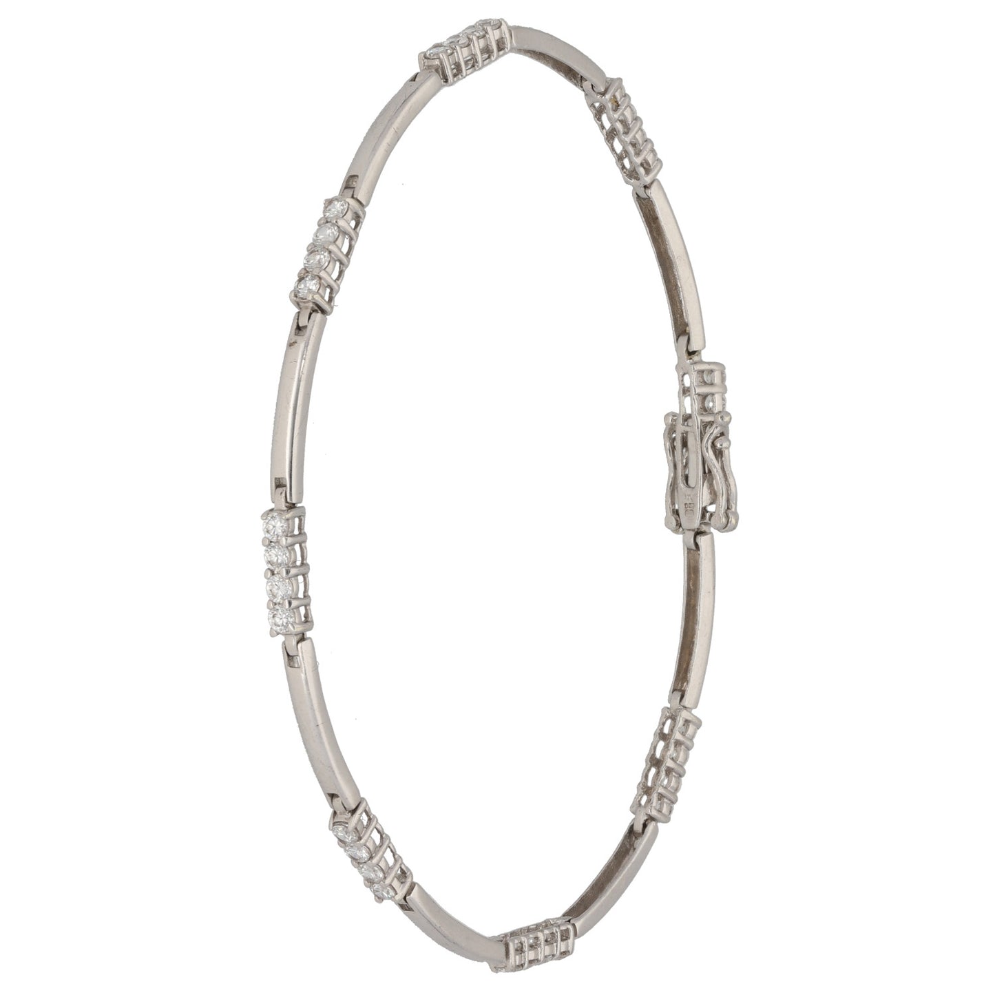 9ct White Gold Cubic Zirconia Fancy Stone Set Bracelet