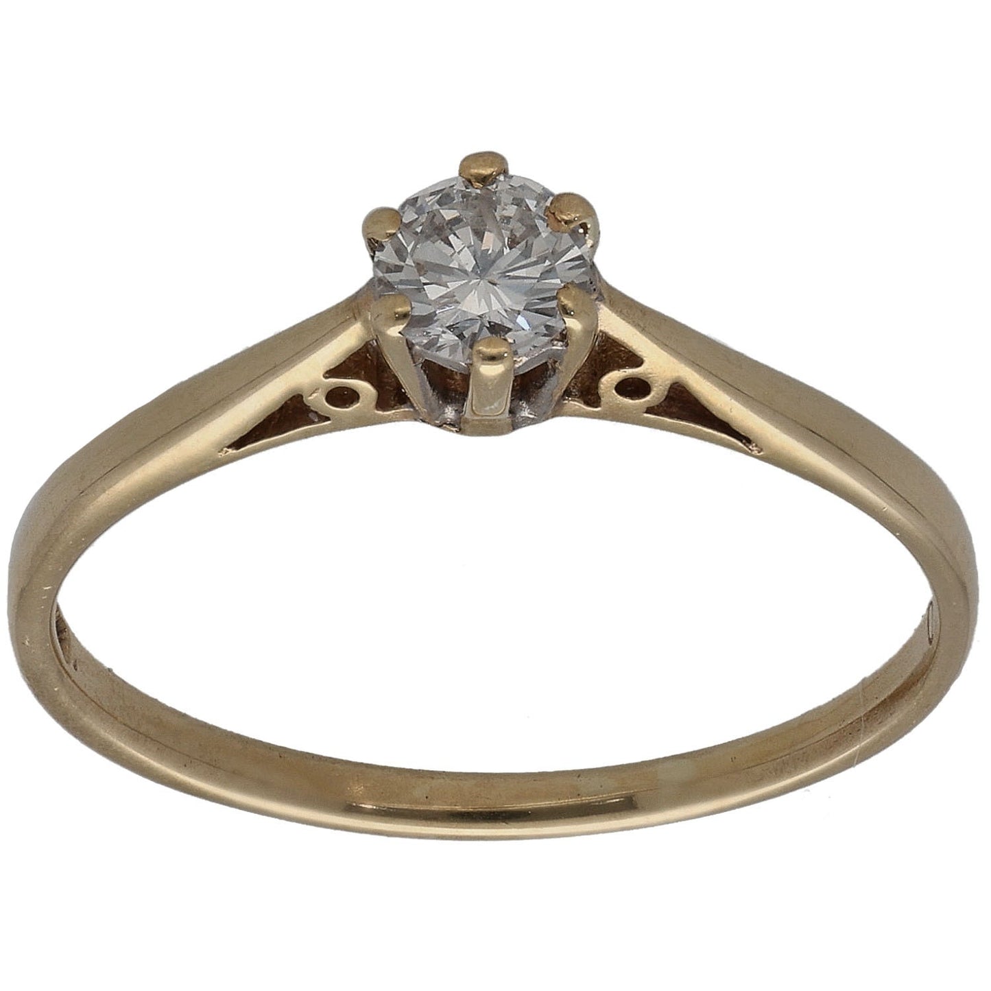 9ct Gold 0.20ct Diamond Solitaire Ring Size M