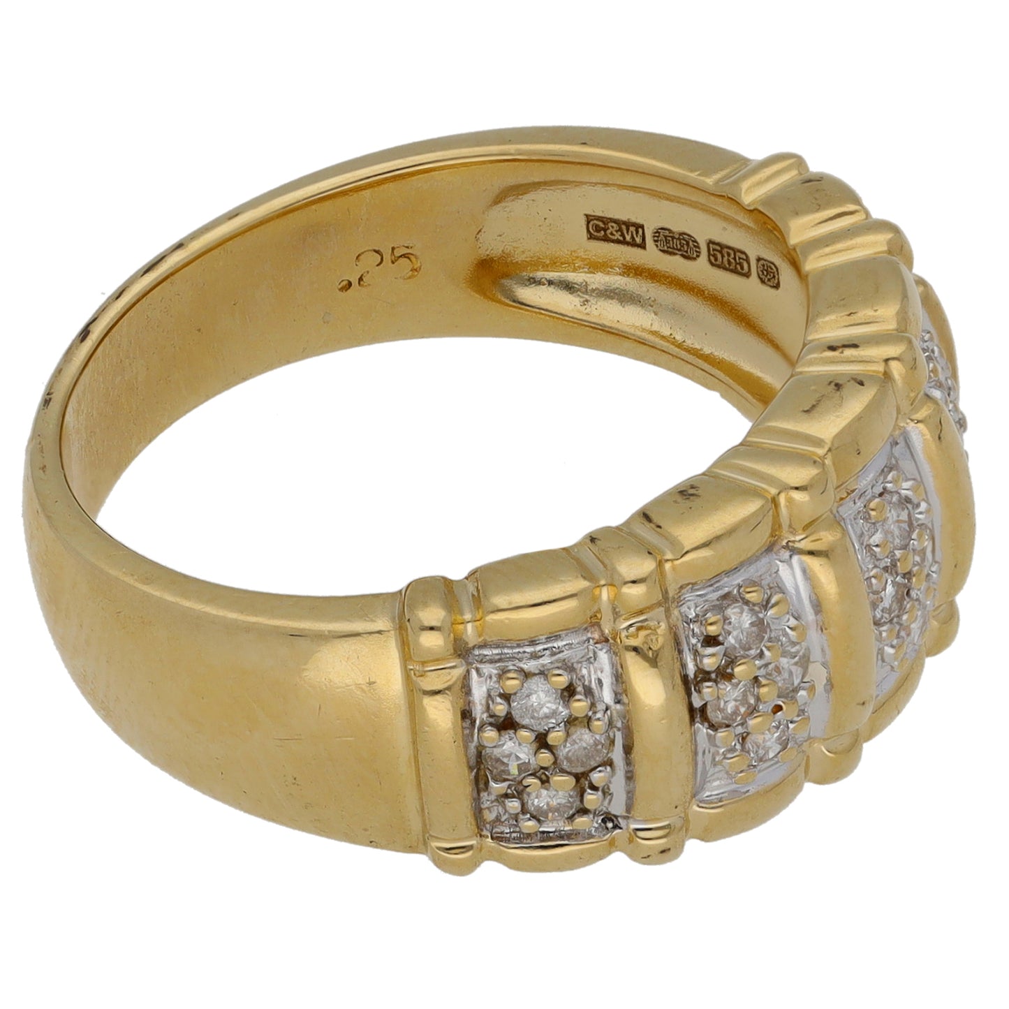 14ct Gold 0.25ct Diamond Dress/Cocktail Ring Size O