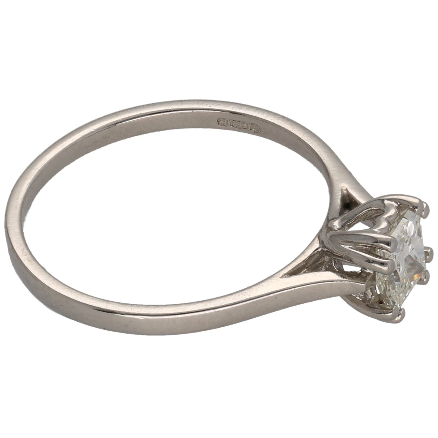 Platinum 0.47ct Diamond Solitaire Ring Size L
