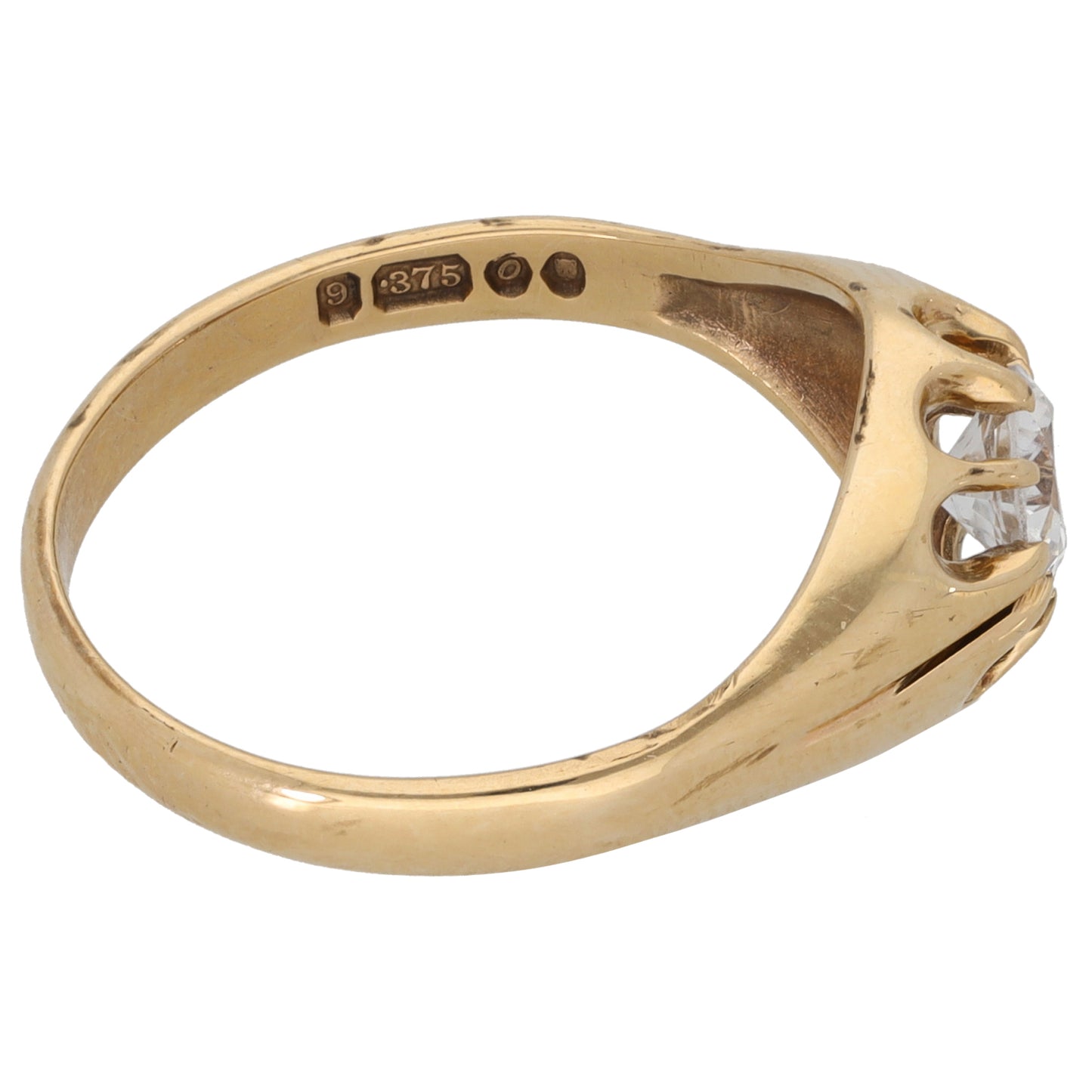 9ct Gold Cubic Zirconia Single Stone Ring Size P