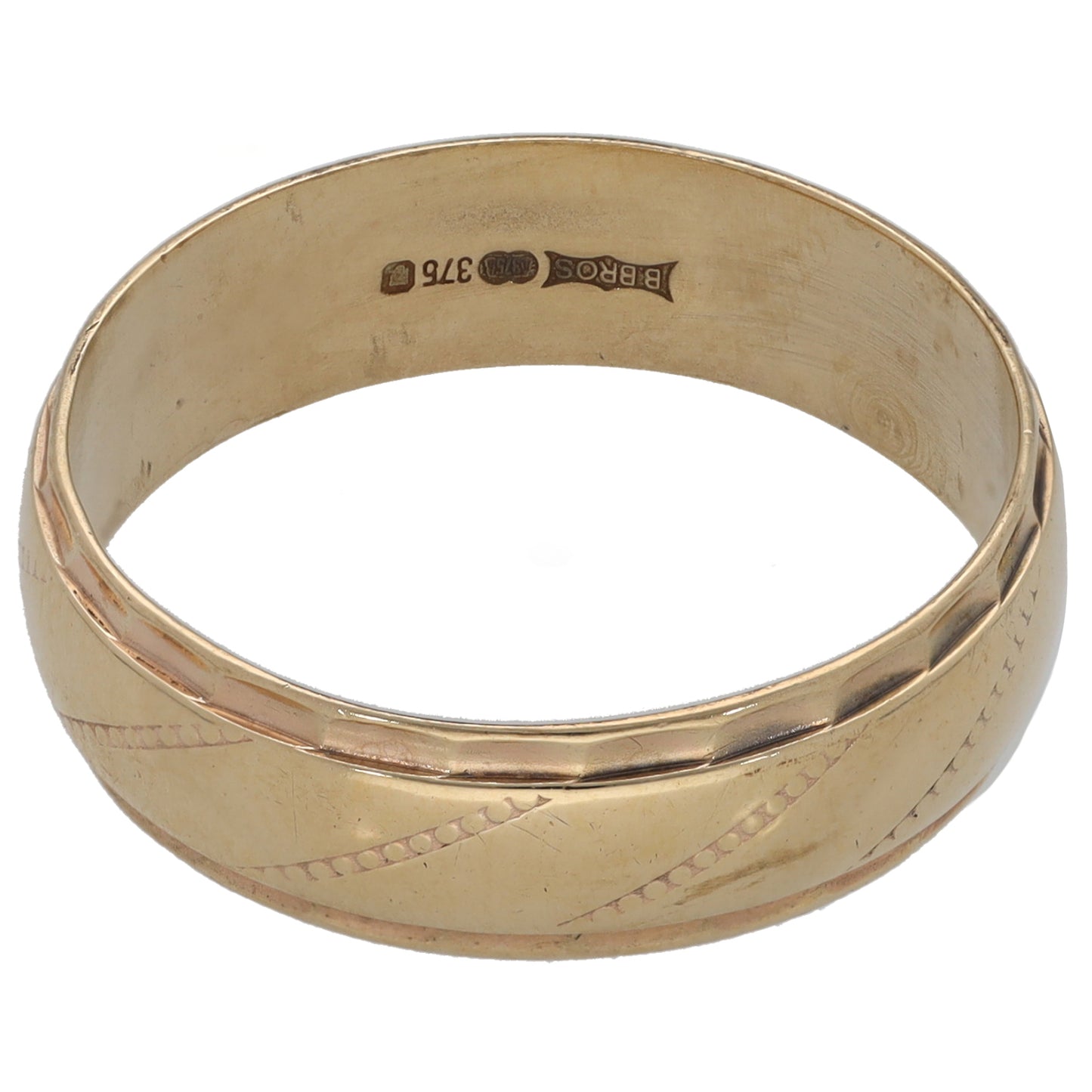 9ct Gold Plain Wedding Ring Size S